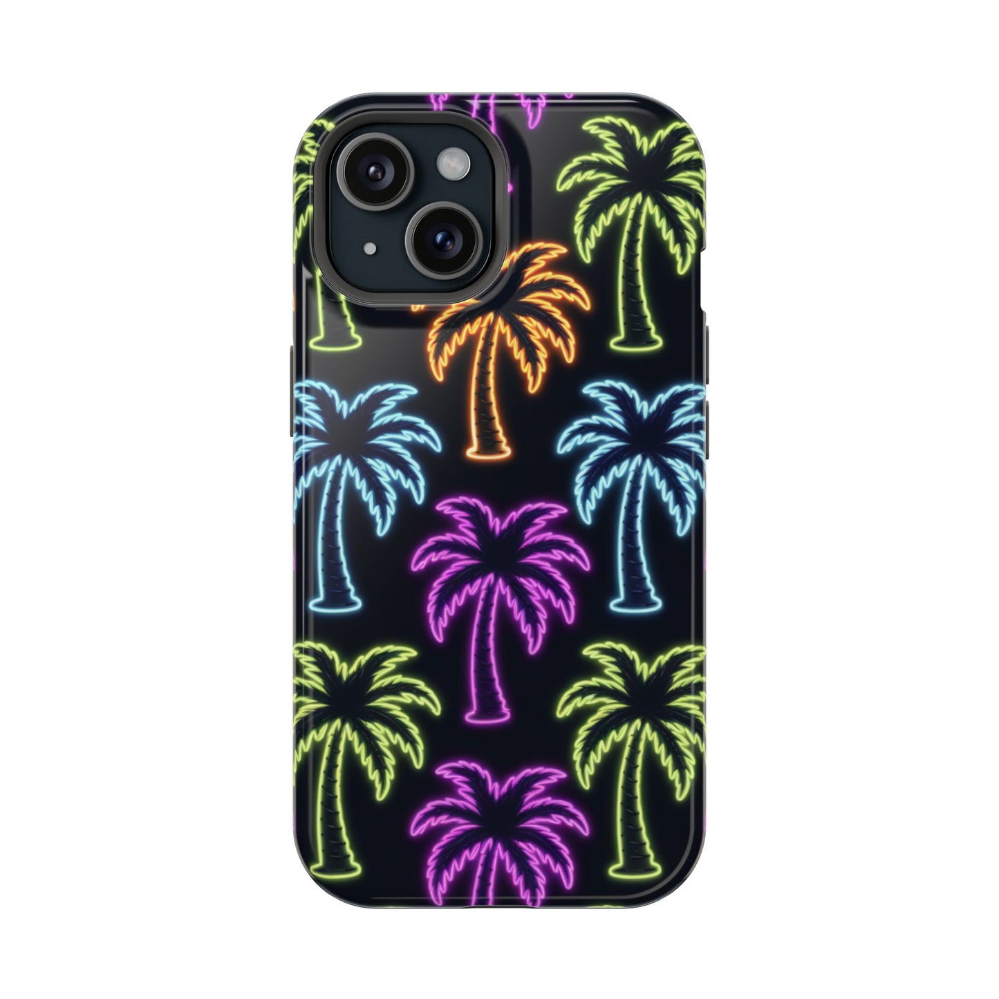 Neon Palm Tree iPhone Tough Case