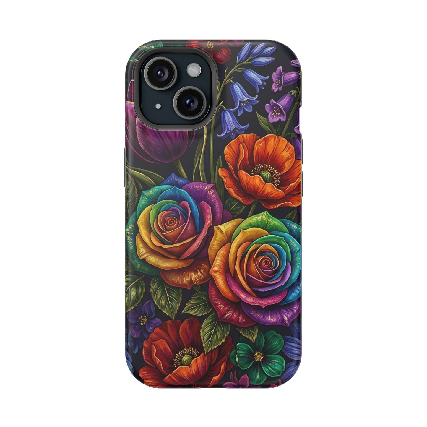 Rainbow Rose iPhone Tough Case — Magnetic Impact-Resistant Phone Case