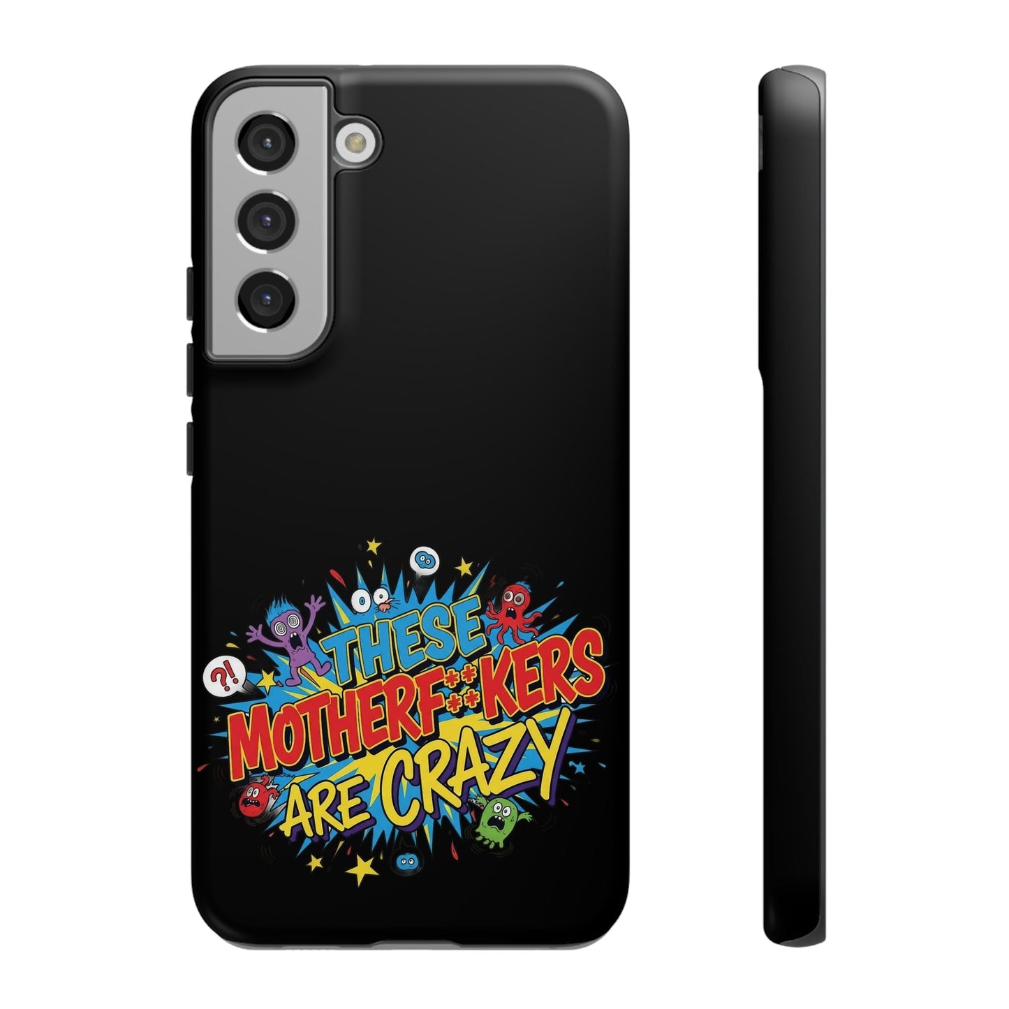 Funny Samsung phone case with bold colorful graphic and protective shock-absorbing design