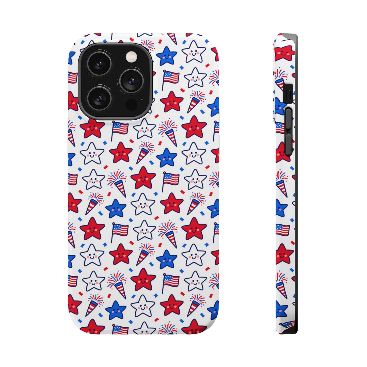 Kawaii 4th of July Phone Case – Cute Patriotic iPhone Case with MagSafe, Shockproof Protective Cover