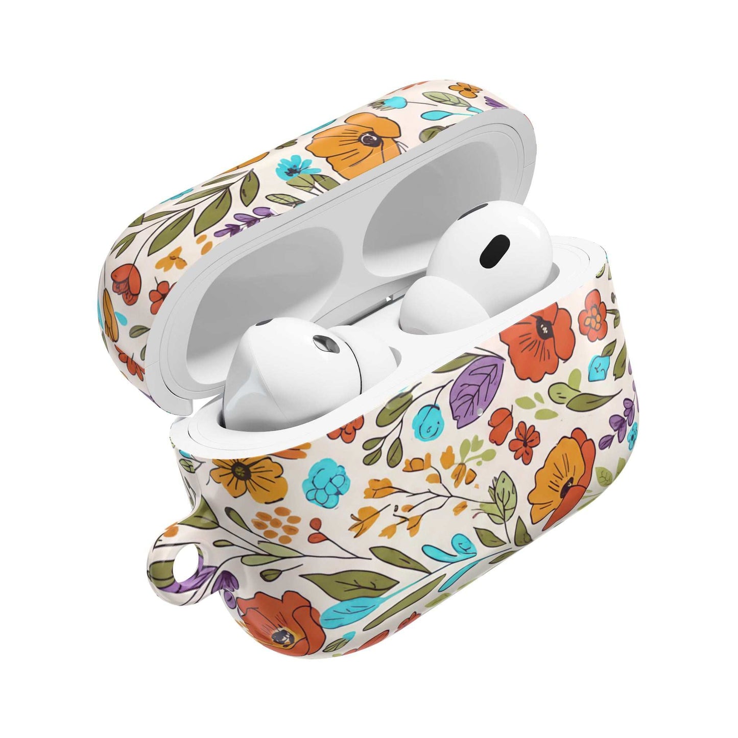 Floral Drawing AirPod Case — Botanical Sketch Protective Cover