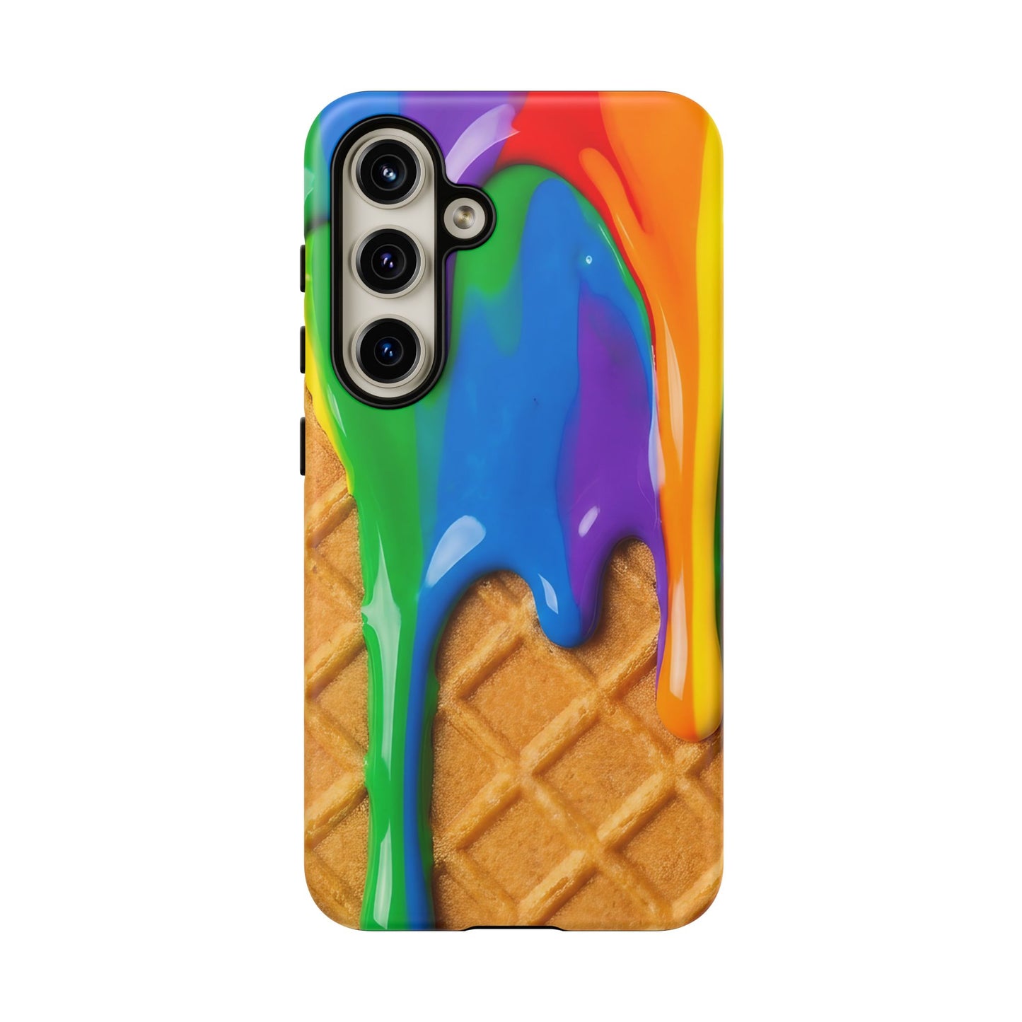 Rainbow Waffle Drip Samsung Phone Case — Tough Protective Cover