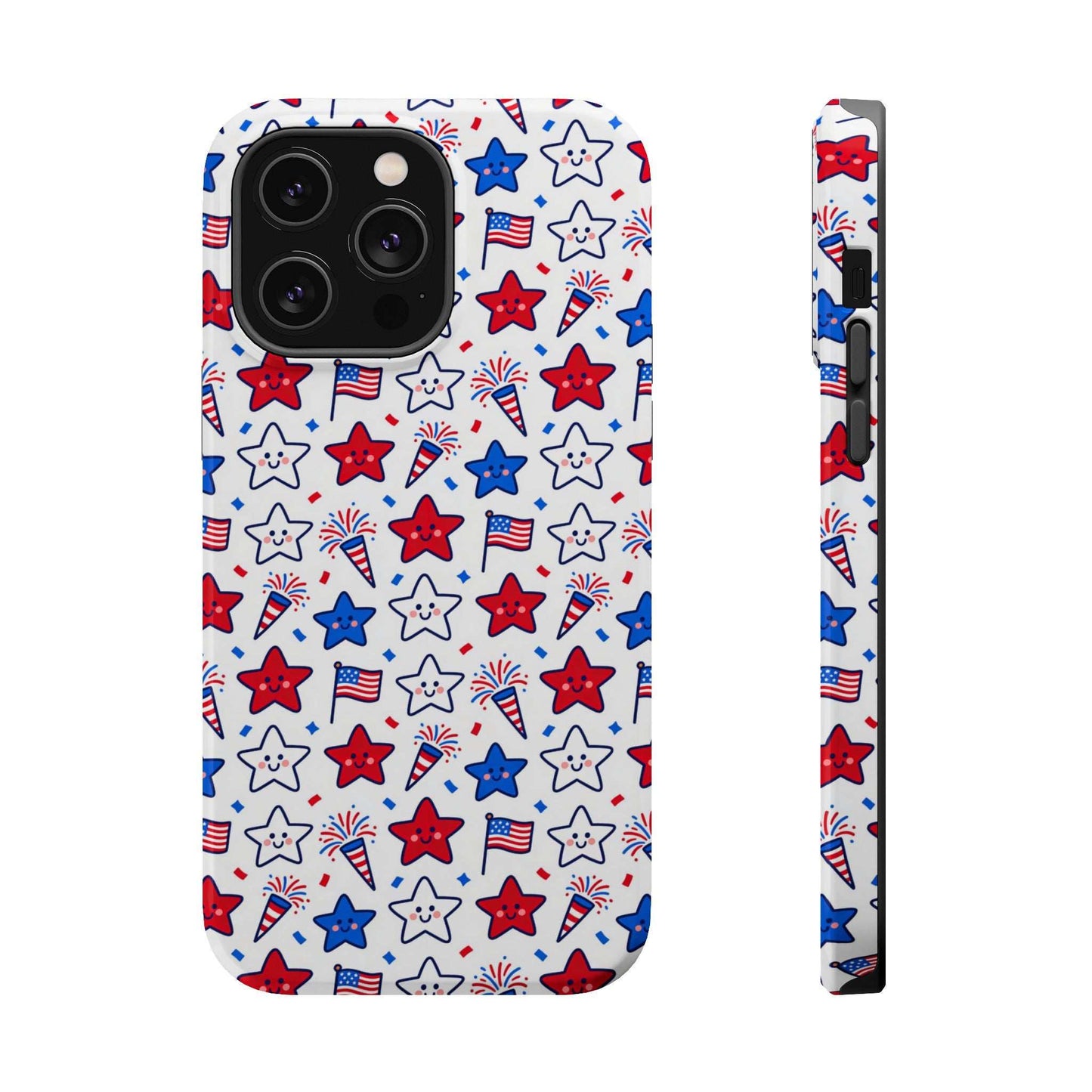 Kawaii 4th of July Phone Case – Cute Patriotic iPhone Case with MagSafe, Shockproof Protective Cover