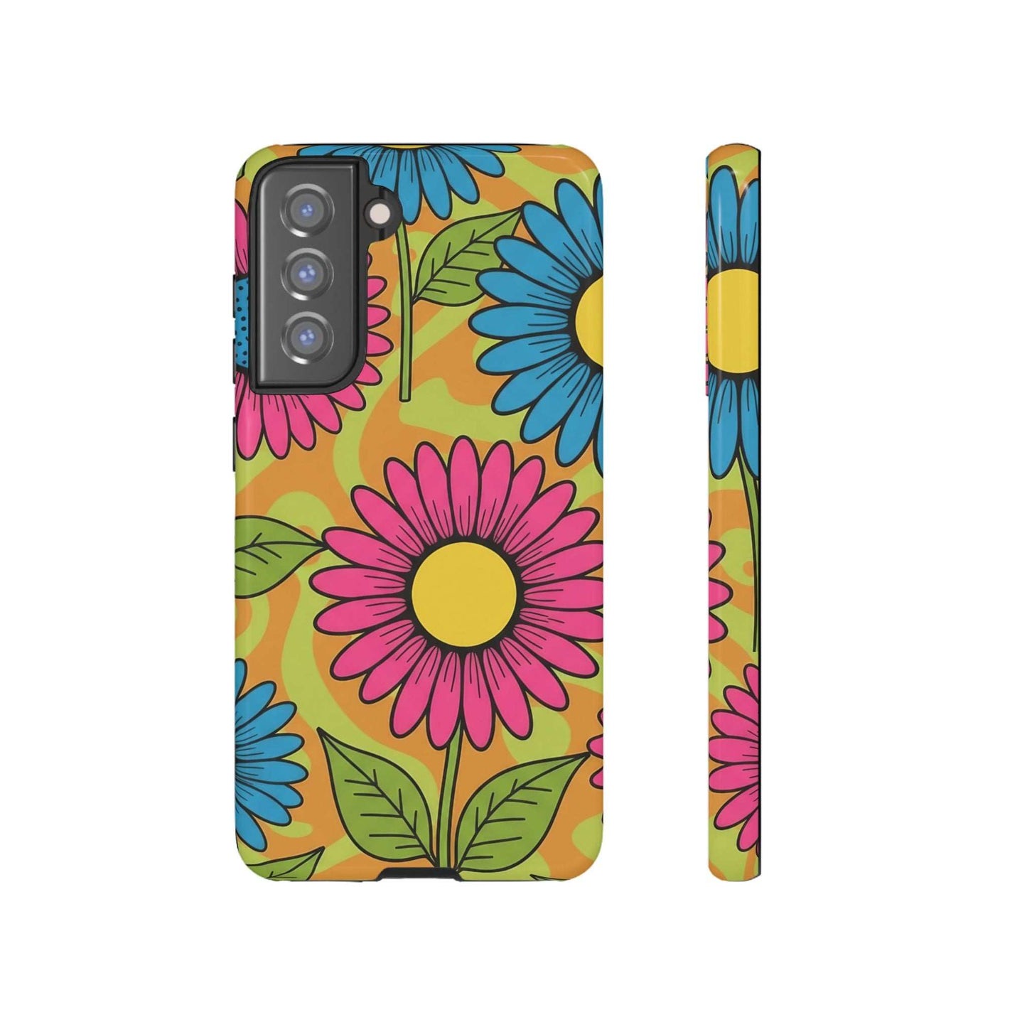 Samsung Tough Case with colorful floral design, durable and impact-resistant phone protection