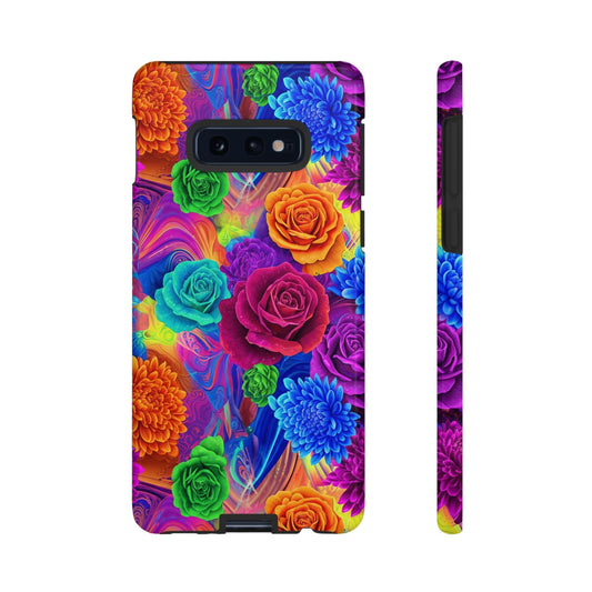 Vibrant Floral Samsung Phone Case with colorful seamless floral pattern and durable shock-absorbing protection