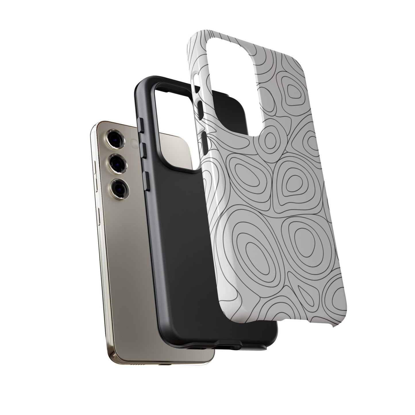 Black and White Abstract Circle Design Samsung Case