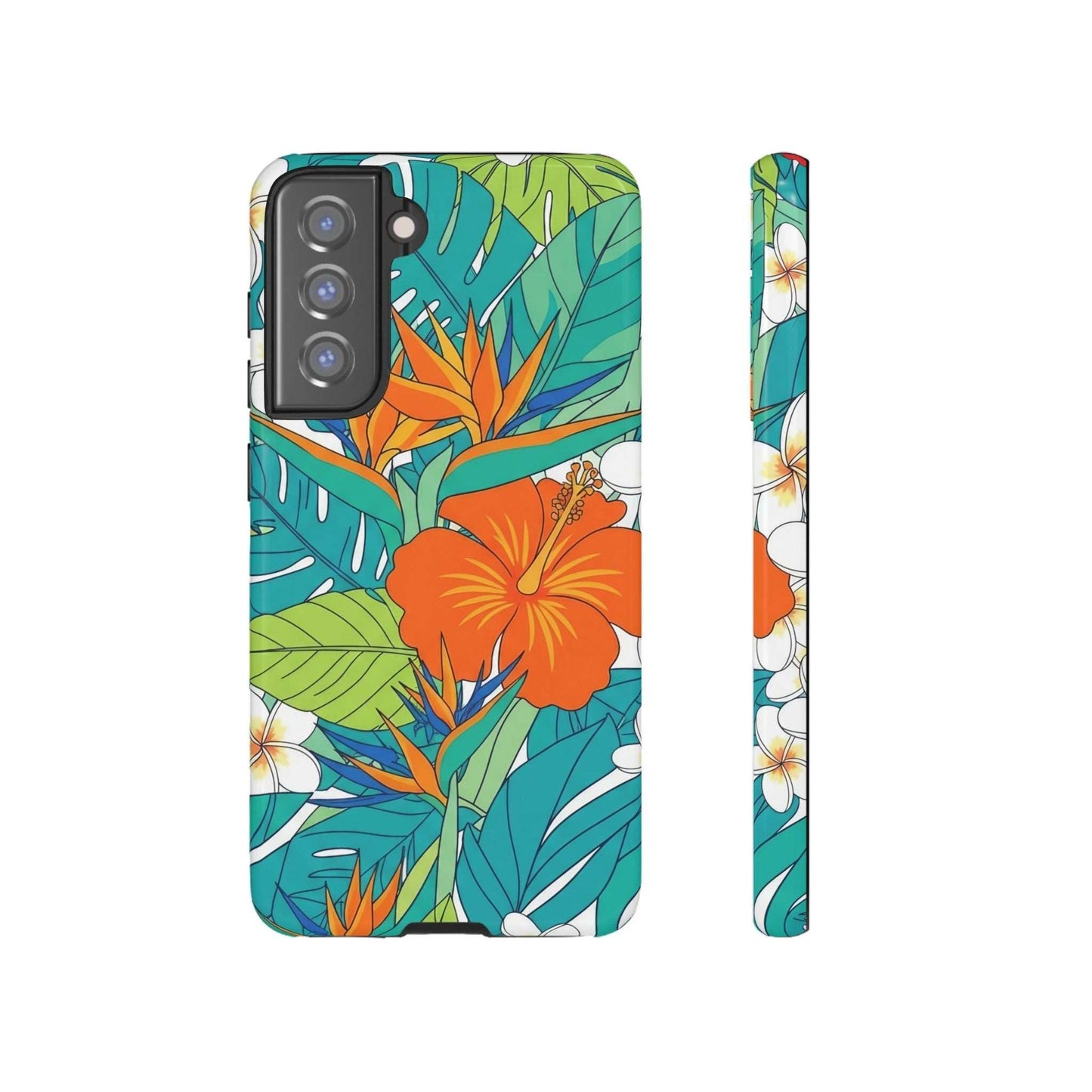 Vibrant Floral Samsung Case with tropical flower design and durable protective cover