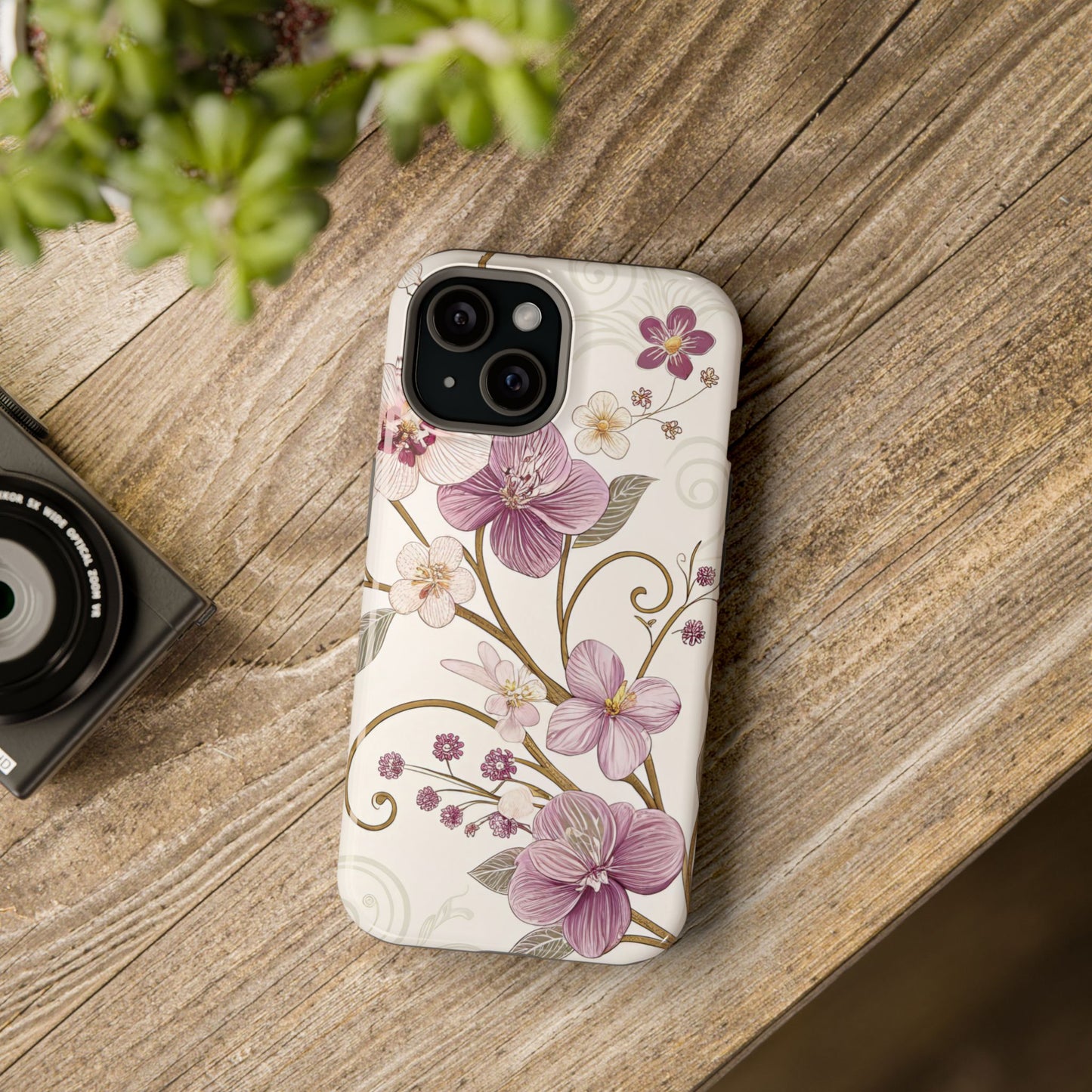 Purple Flower Design iPhone Tough Case