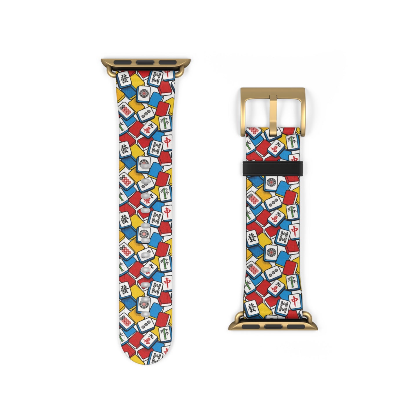 Vibrant Mahjong Apple Watch Band — Colorful Tile Pattern Band