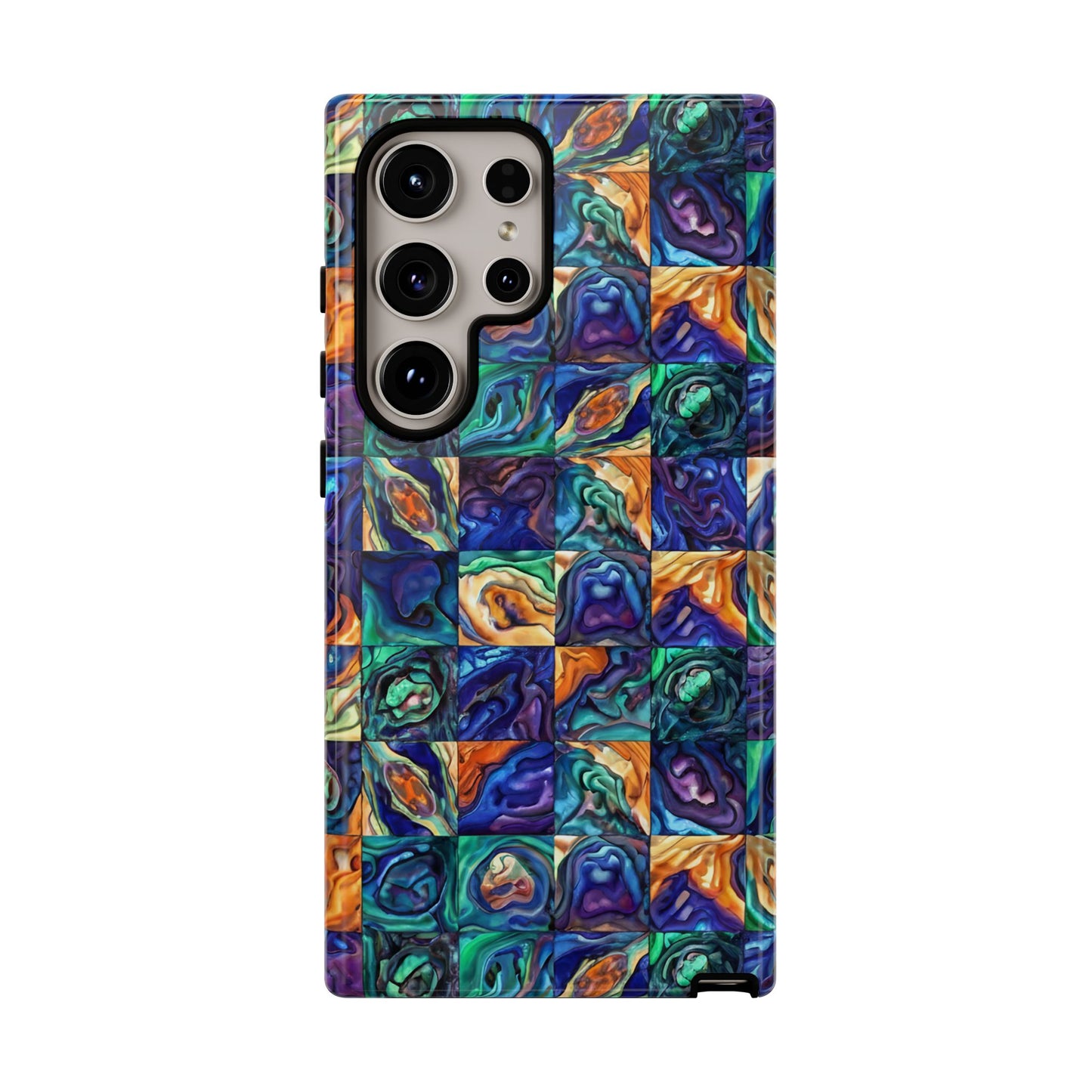 Abstract Purple & Green Sea Scape Samsung Phone Tough Case