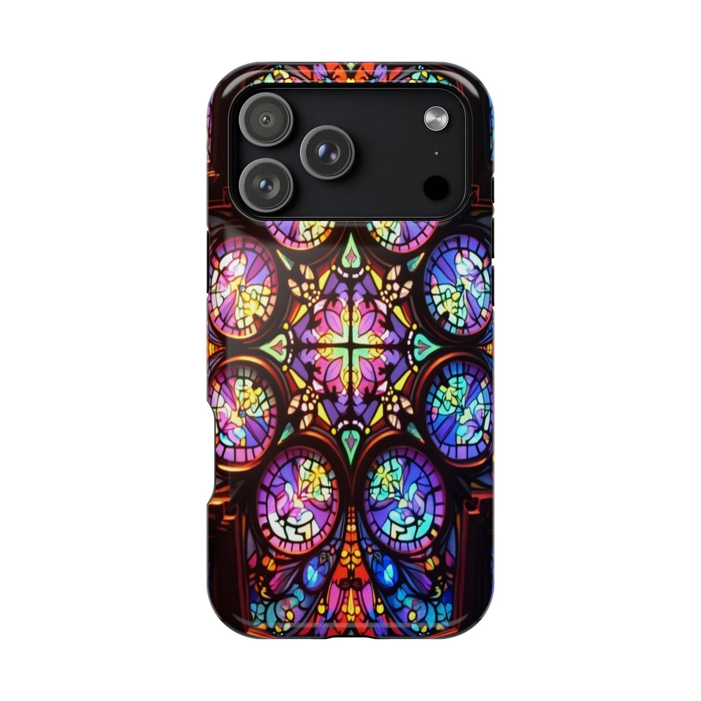 Colorful Hypnotic Stain Glass iPhone tough case with vibrant stained glass design and durable protection