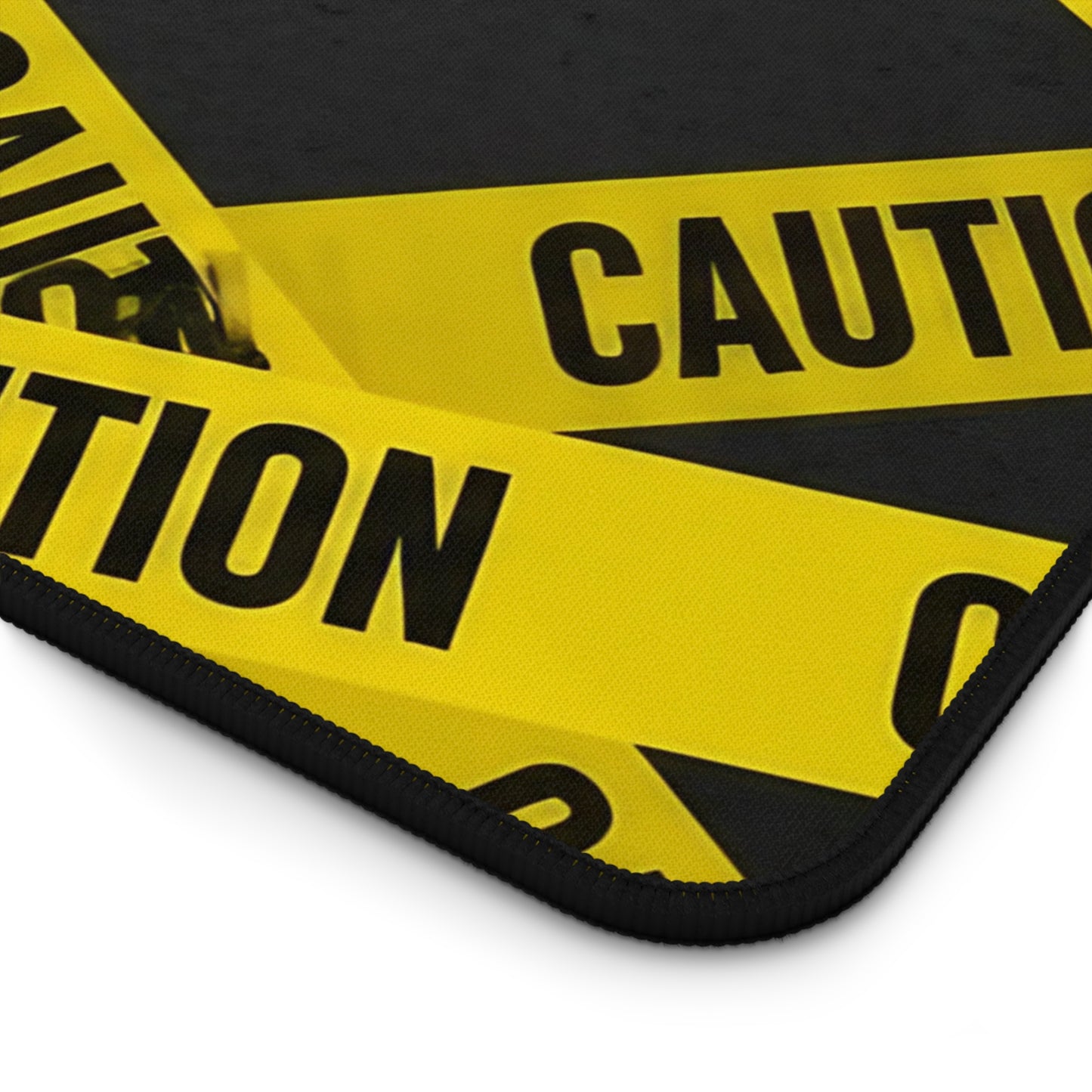 Desk Mat - Caution Tape Office Desk Accessory, Work from Home Gift, Modern Desk Pad