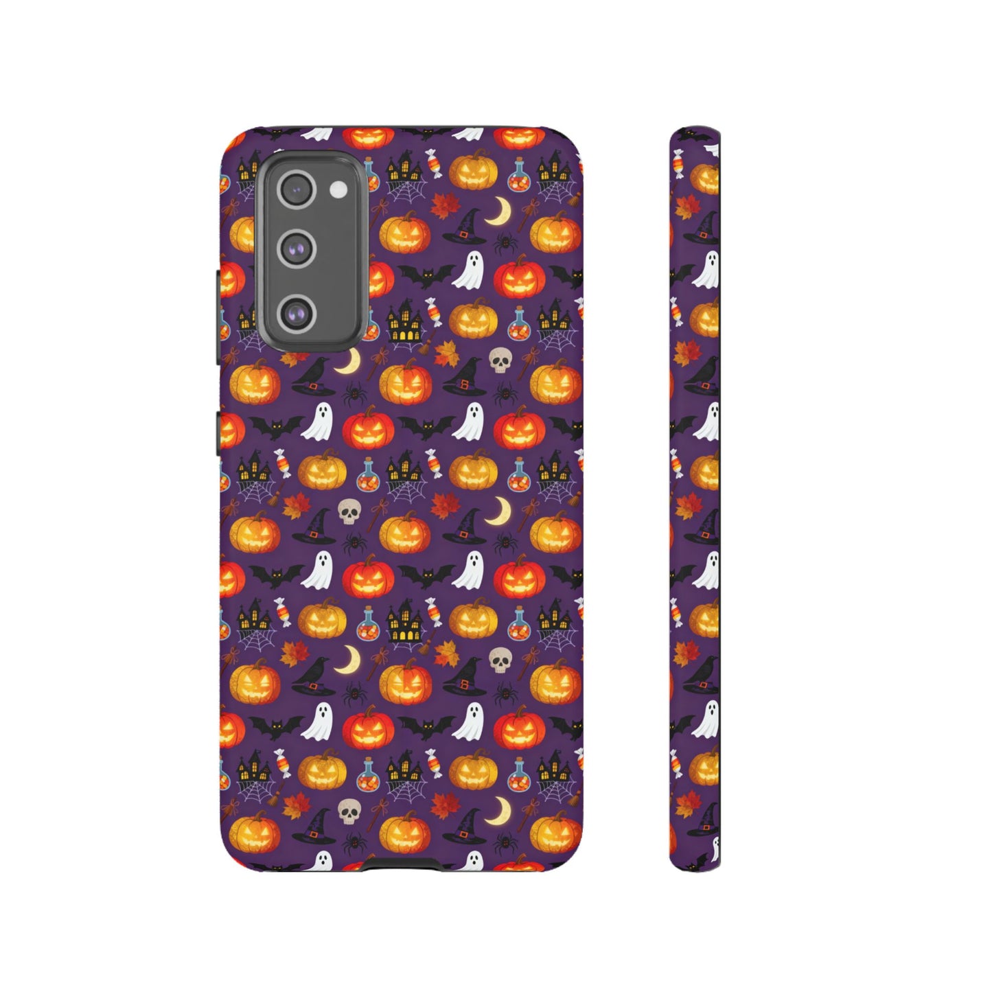 Halloween Pattern Tough Phone Case — Cute Pumpkin, Ghost & Skull