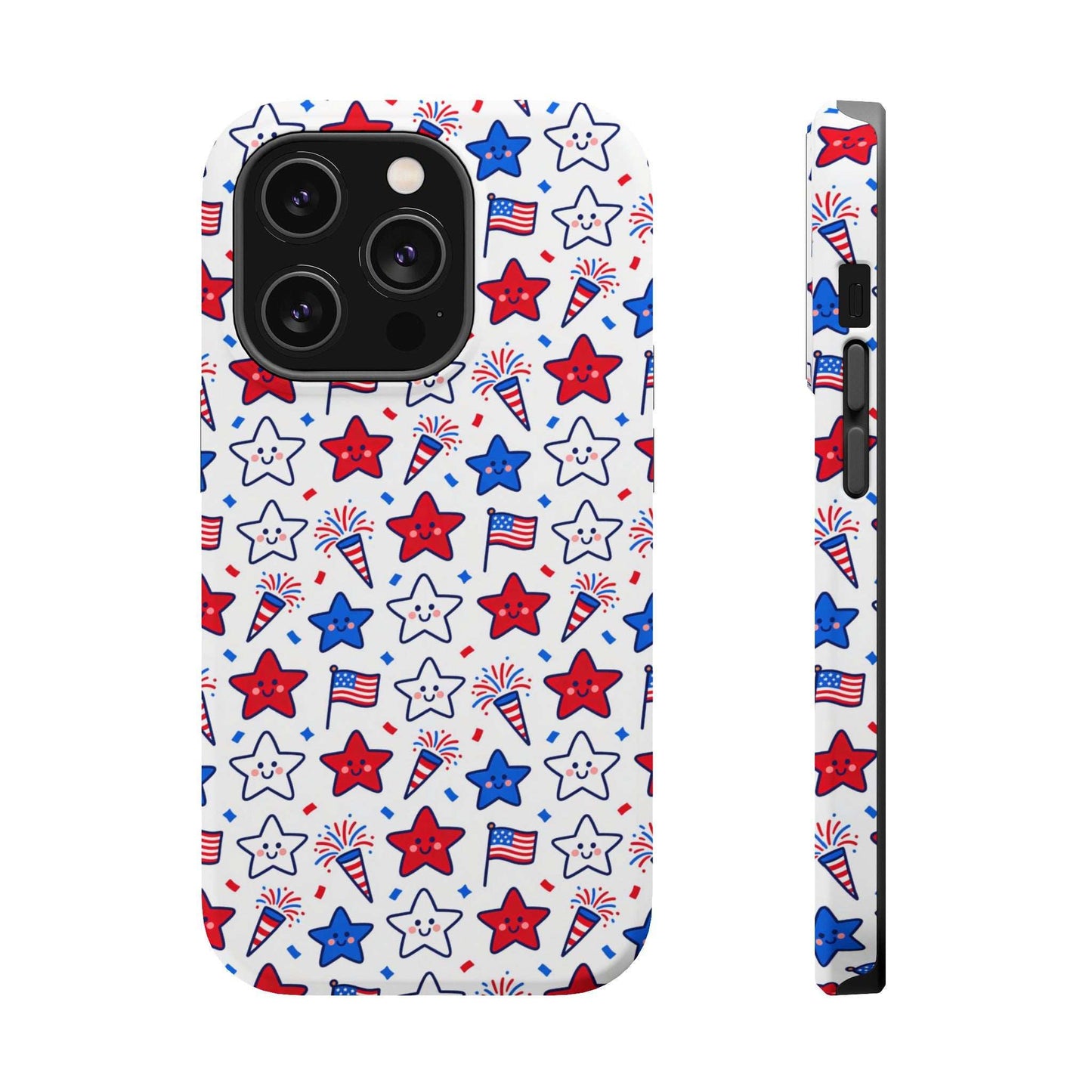 Kawaii 4th of July Phone Case – Cute Patriotic iPhone Case with MagSafe, Shockproof Protective Cover