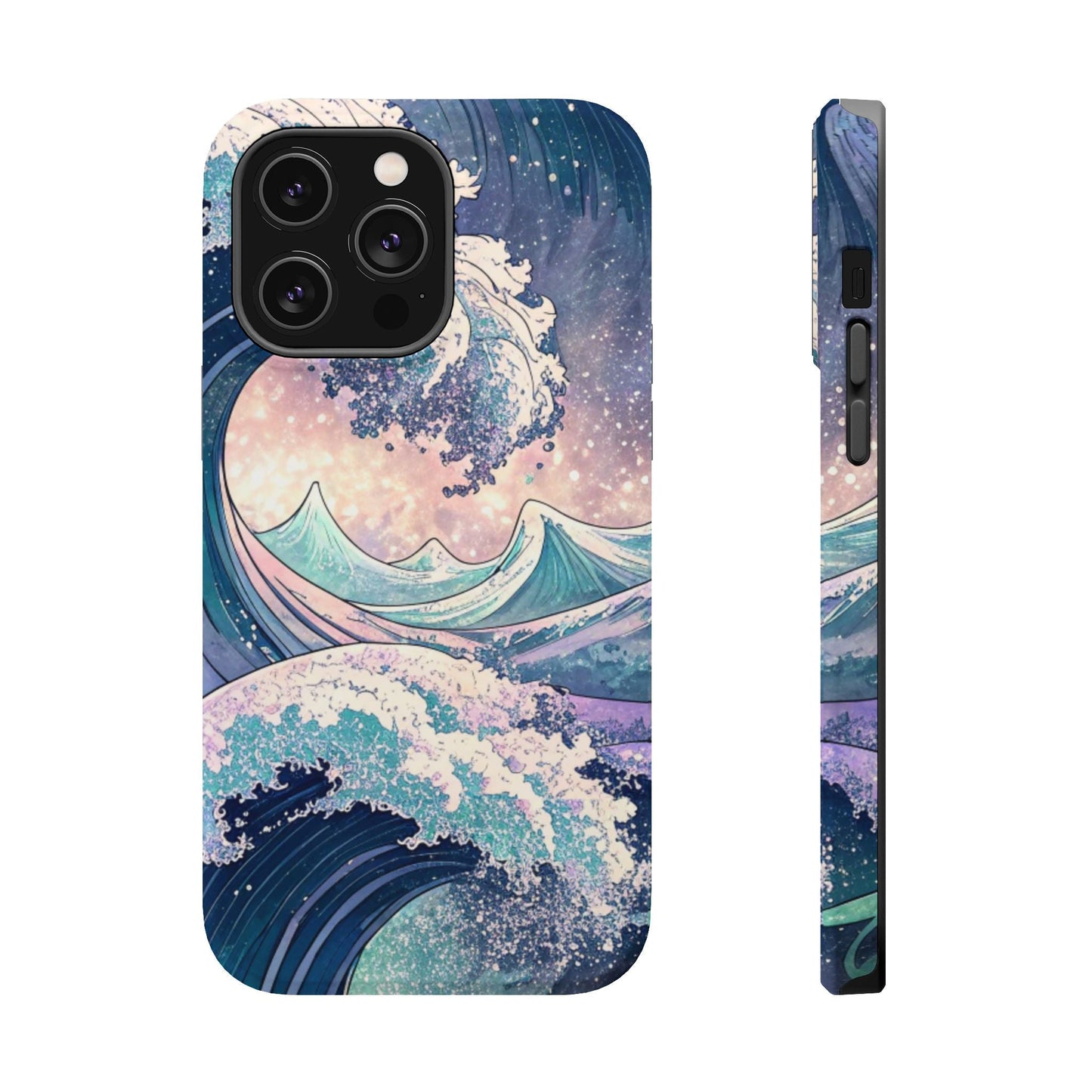 iPhone case with Crashing Waves Design, magnetic MagSafe® tough protective cover