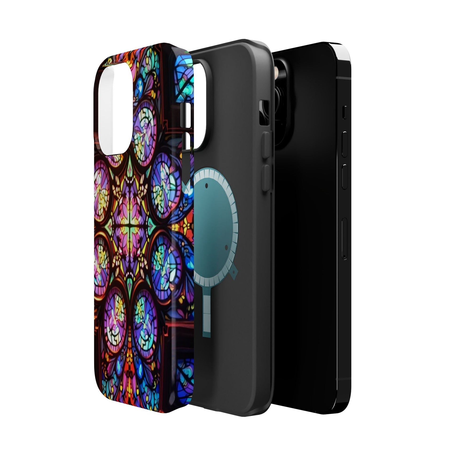 Colorful Hypnotic Stain Glass iPhone tough case with vibrant stained-glass pattern and protective dual-layer design
