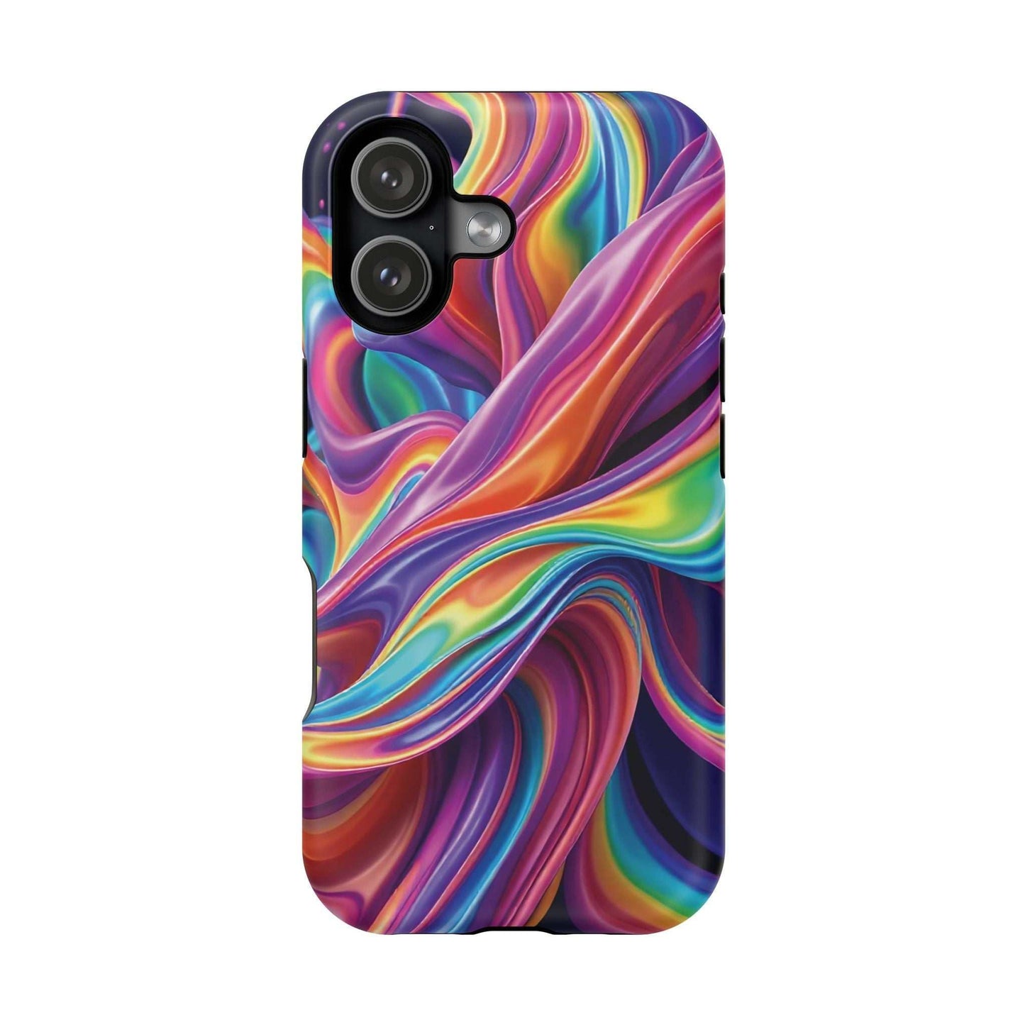 iPhone tough case with vibrant Wrapping Rainbow Design for colorful durable protection