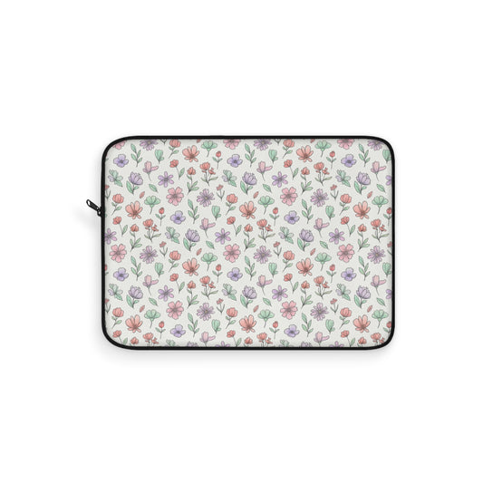 Floral Art Laptop Sleeve — Artistic Botanical Laptop Case
