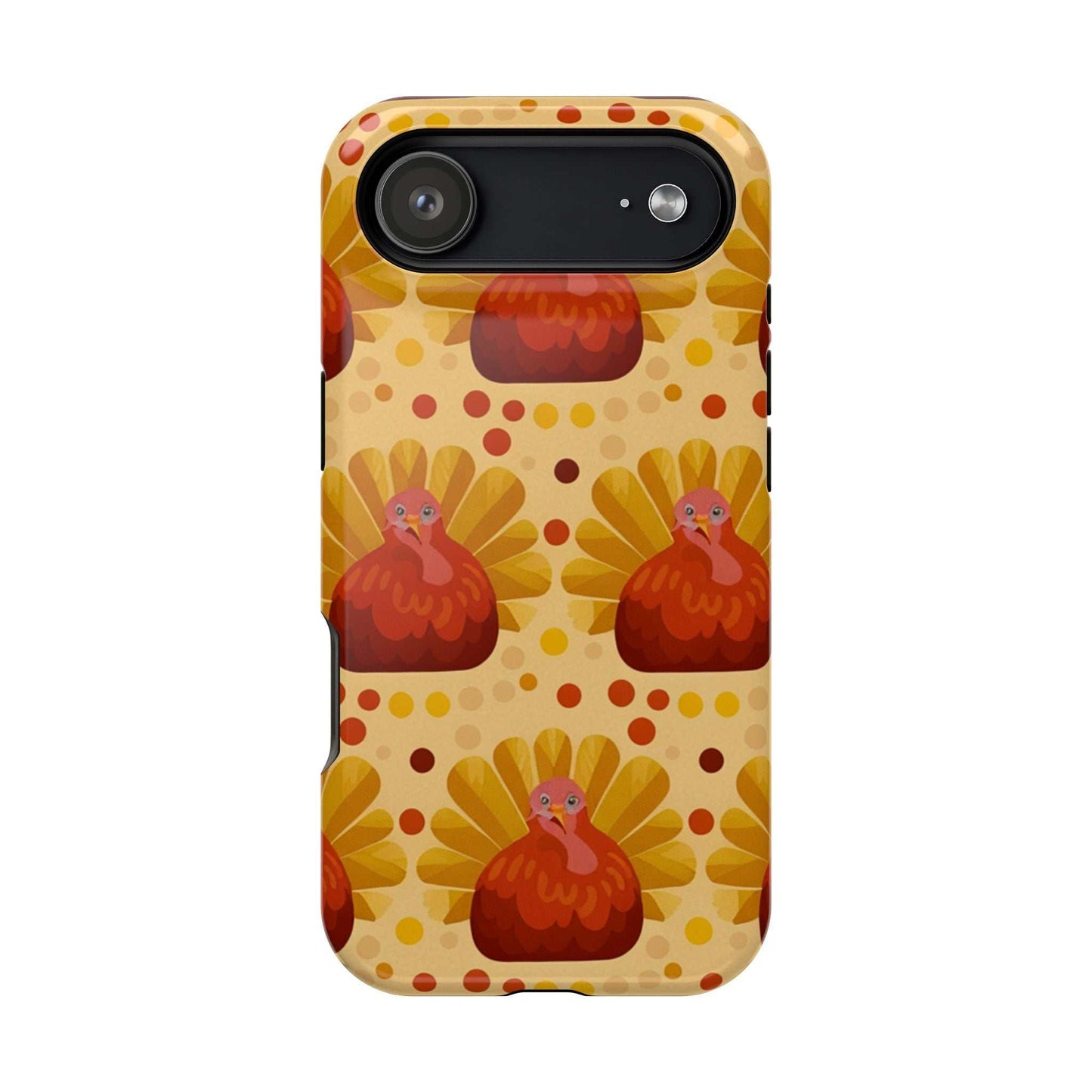 Turkey Celebration iPhone Case with festive turkey pattern and dual-layer protection for Thanksgiving