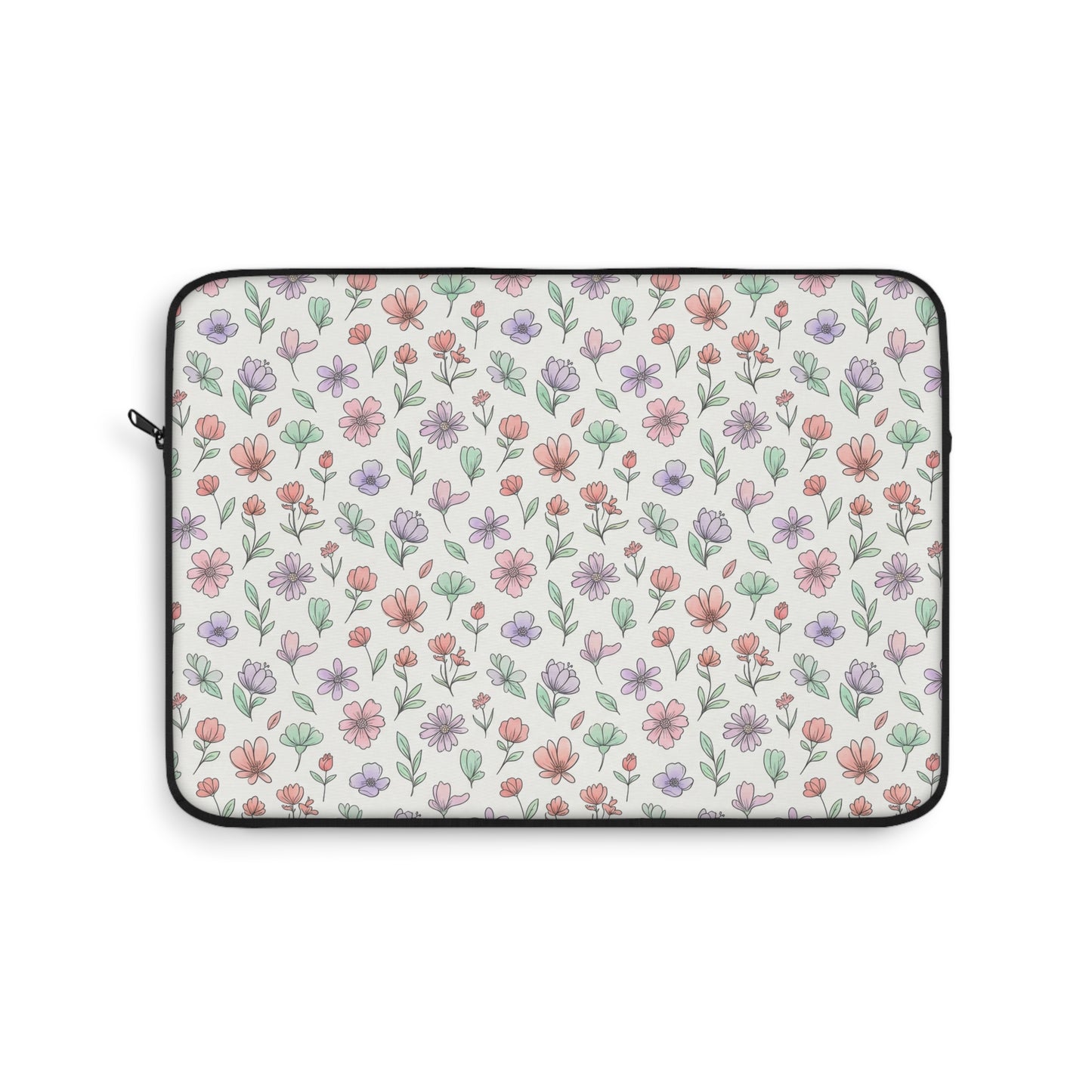 Floral Art Laptop Sleeve — Artistic Botanical Laptop Case