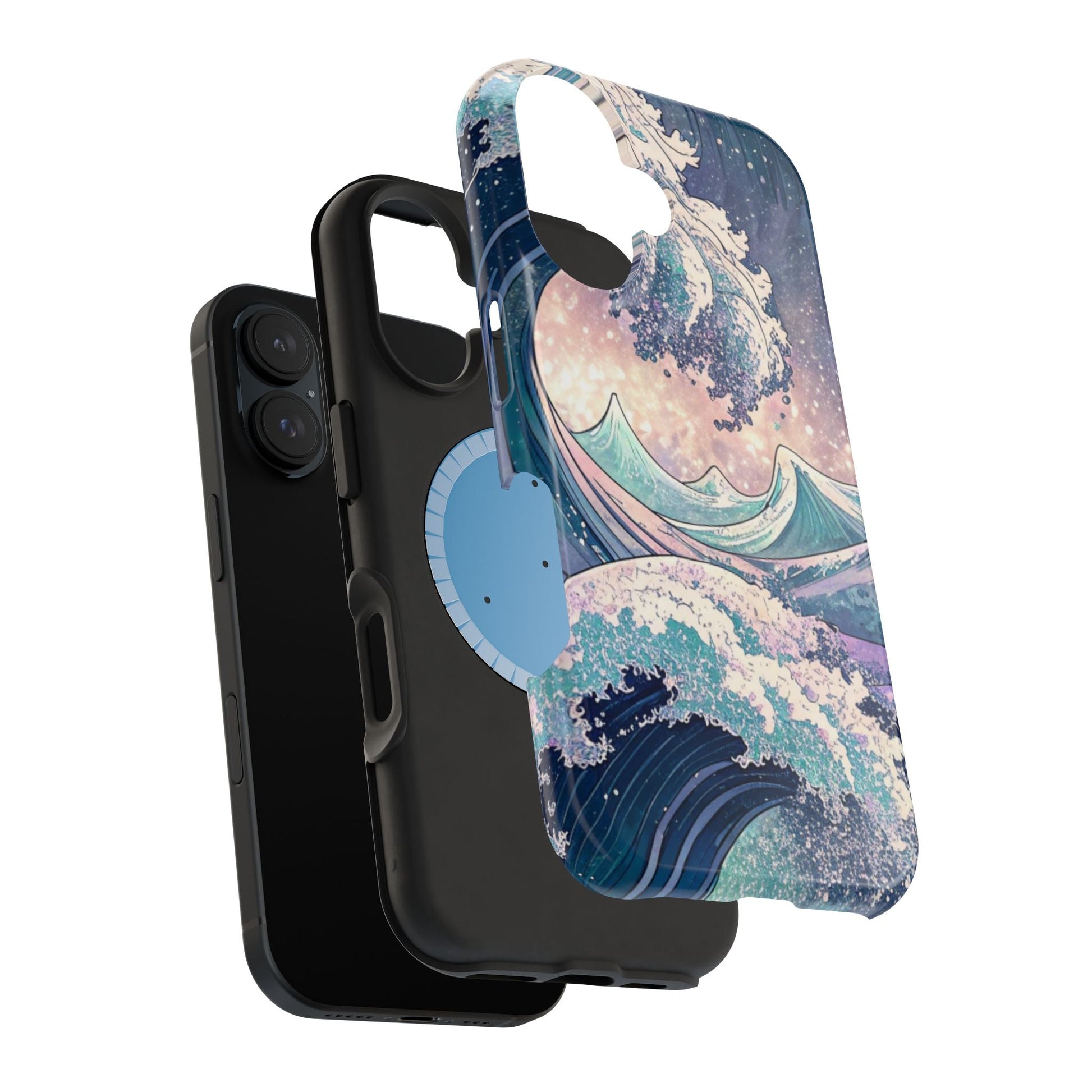 iPhone case with Crashing Waves Design, magnetic MagSafe® compatible protective cover with dual-layer polycarbonate protection