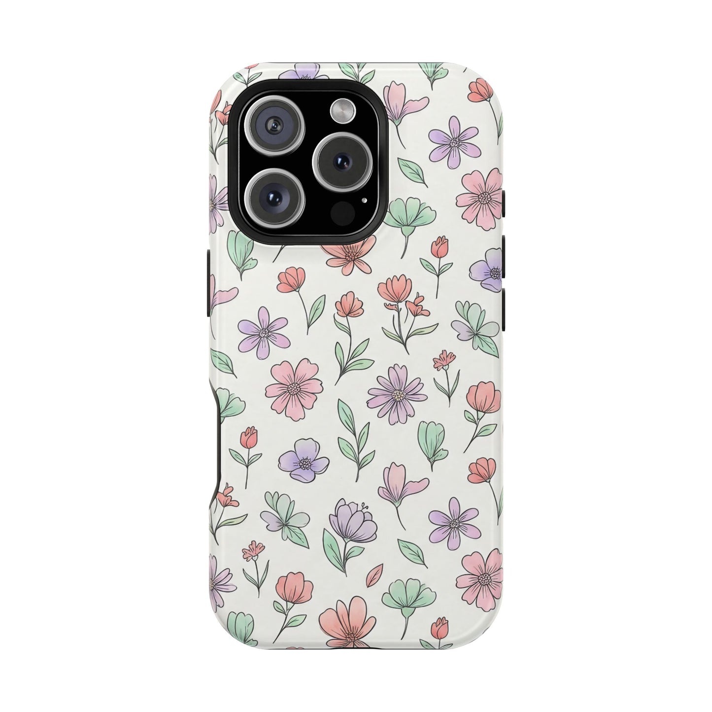 Artistic Floral iPhone Case — Magnetic Impact-Resistant Protection