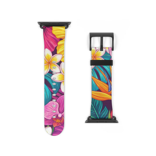 Vibrant Floral iWatch Band — Colorful Bloom Replacement Strap