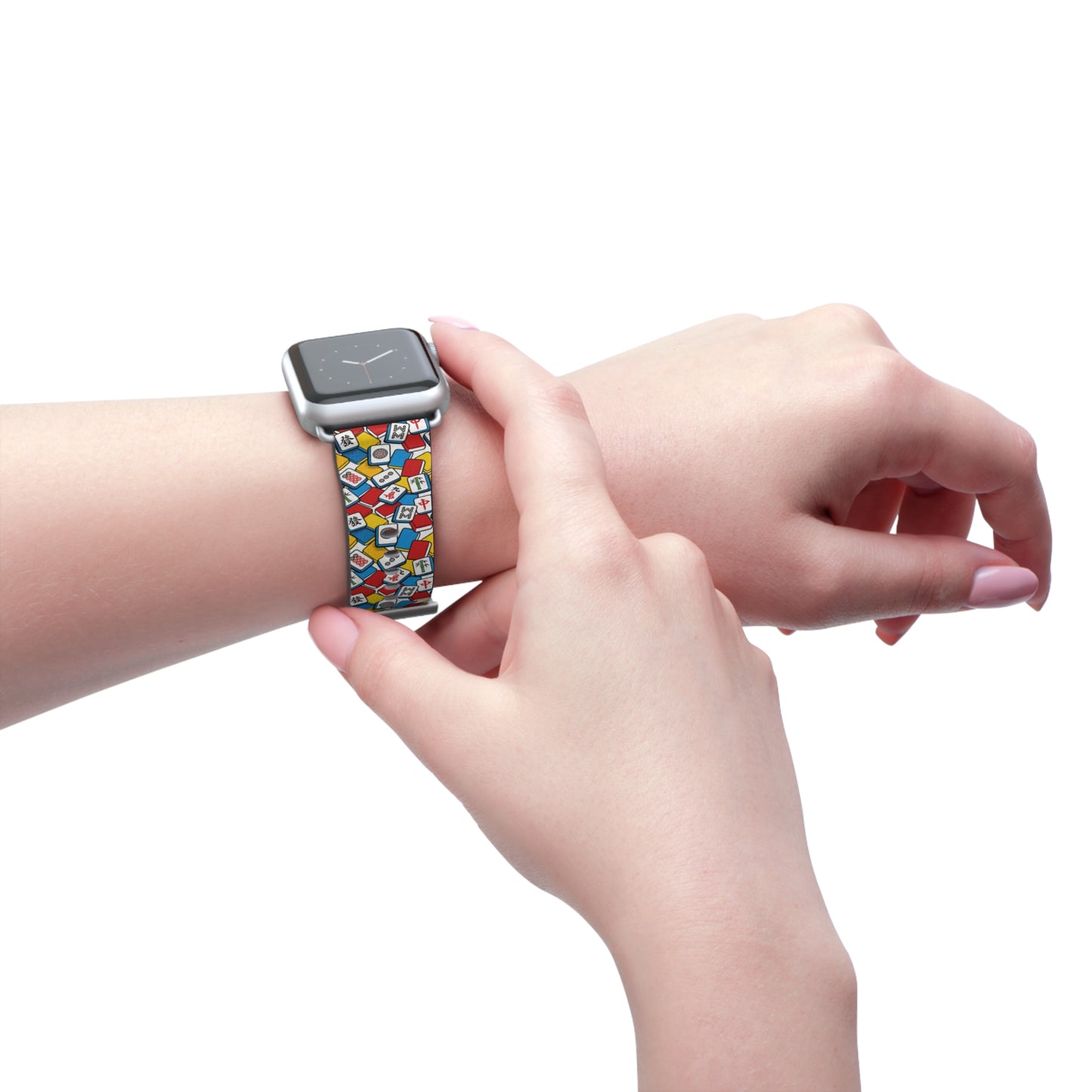 Vibrant Mahjong Apple Watch Band — Colorful Tile Pattern Band