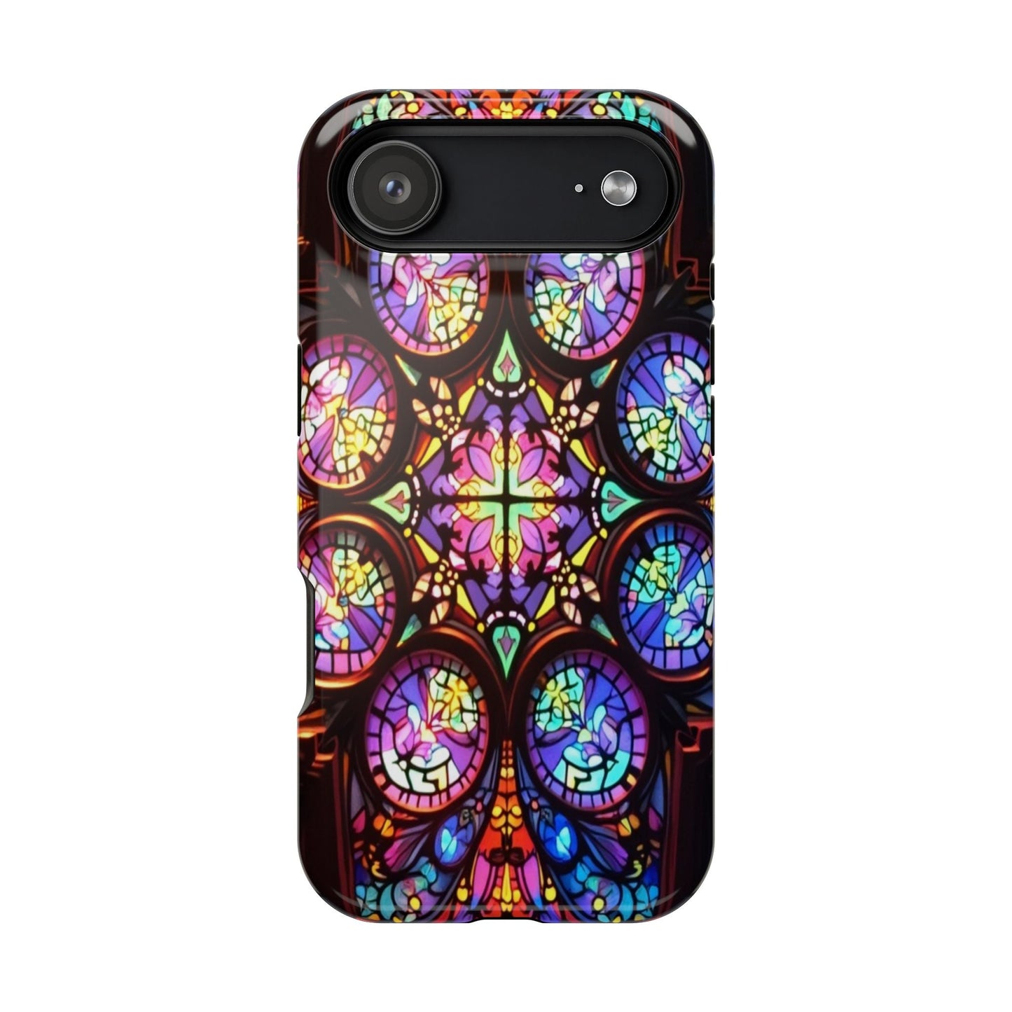Colorful Hypnotic Stain Glass iPhone tough case with vibrant stained-glass pattern and durable protection