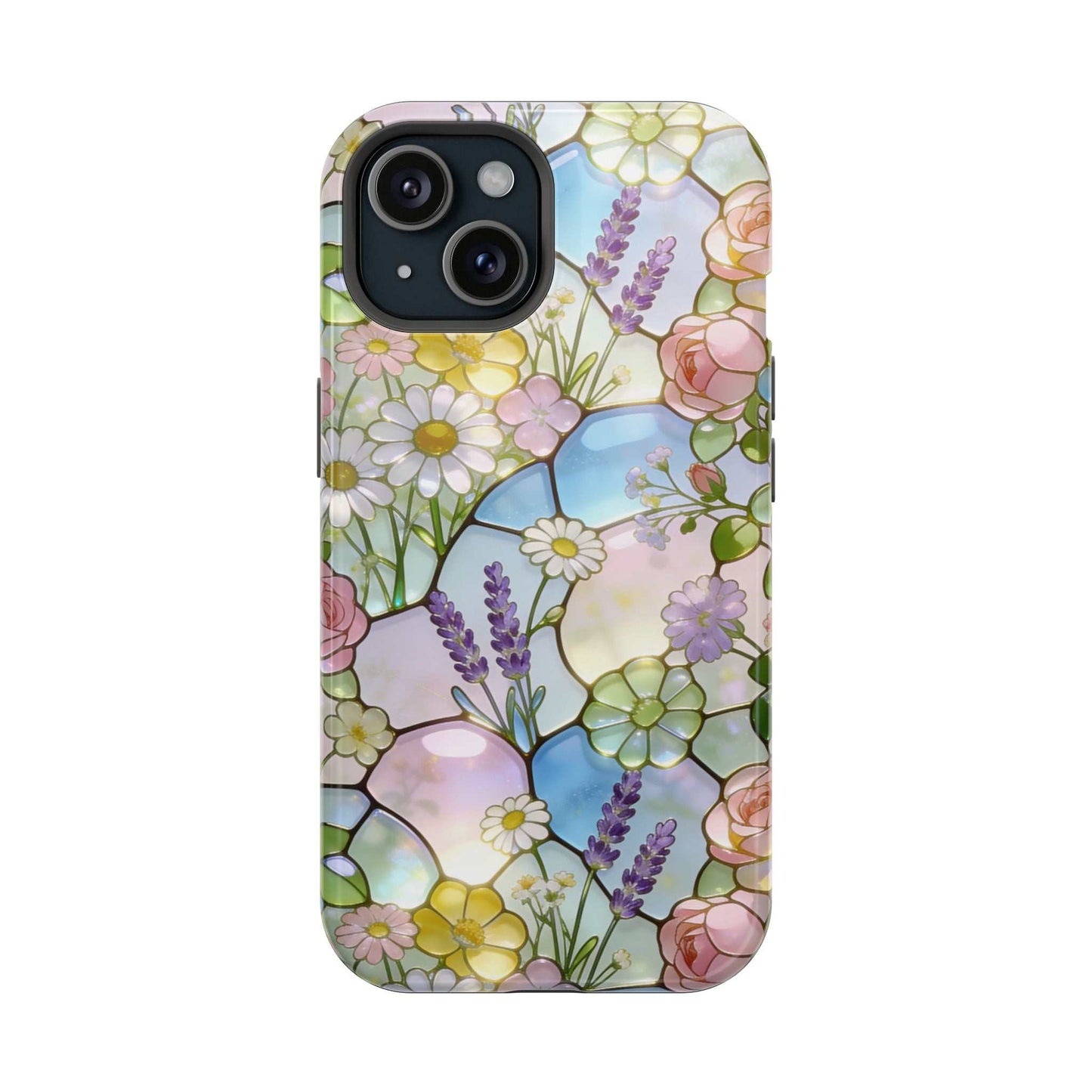 Stained Glass Floral iPhone Case — Magnetic Impact-Resistant