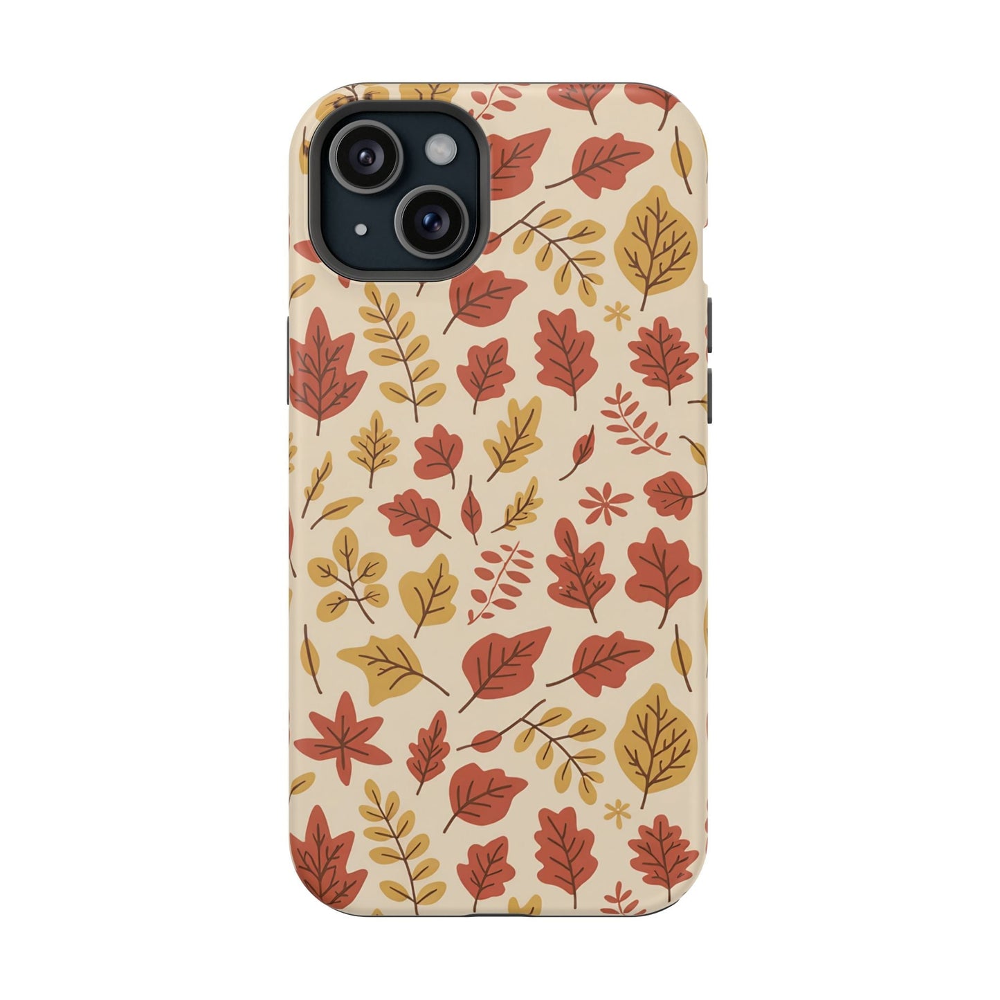 Fall leaves iPhone tough case with vibrant autumn leaf design and durable protective dual layer construction