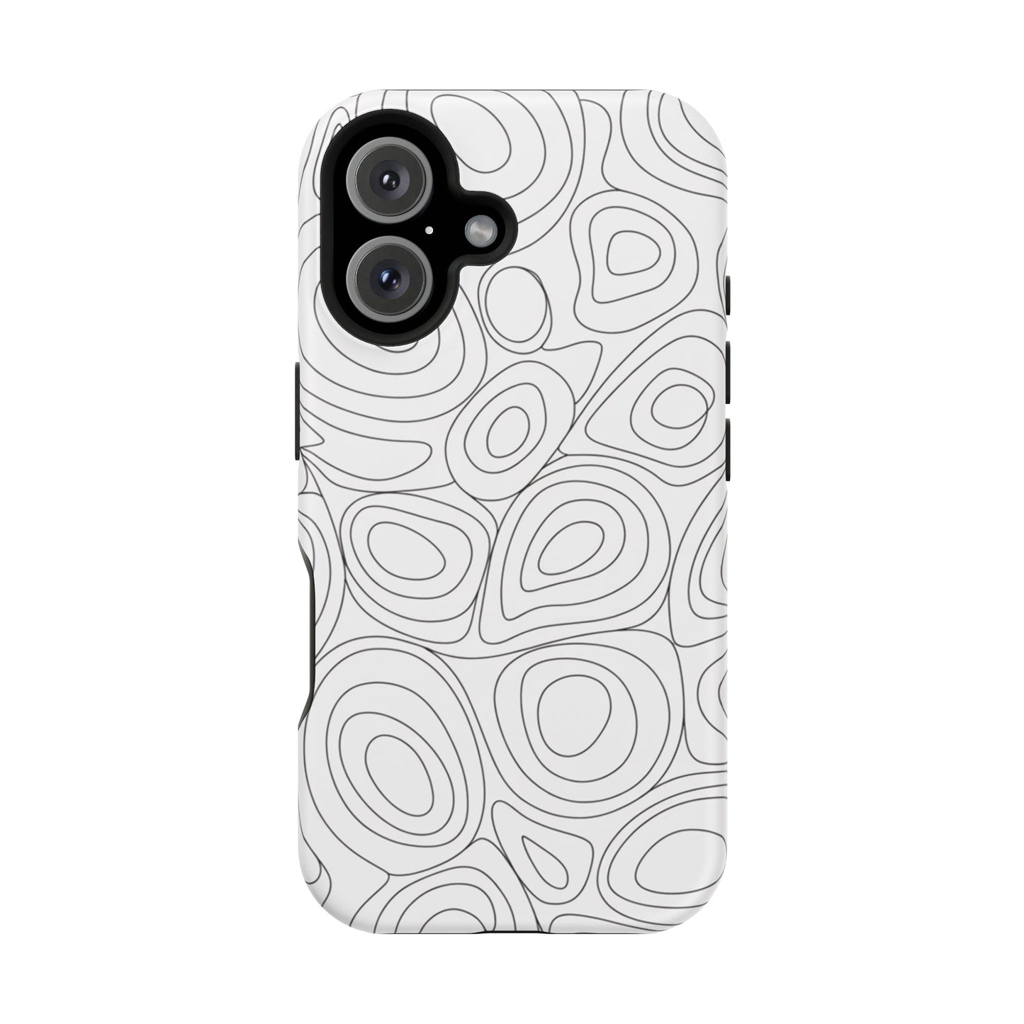 Black and White Abstract Circles Design iPhone Tough Case