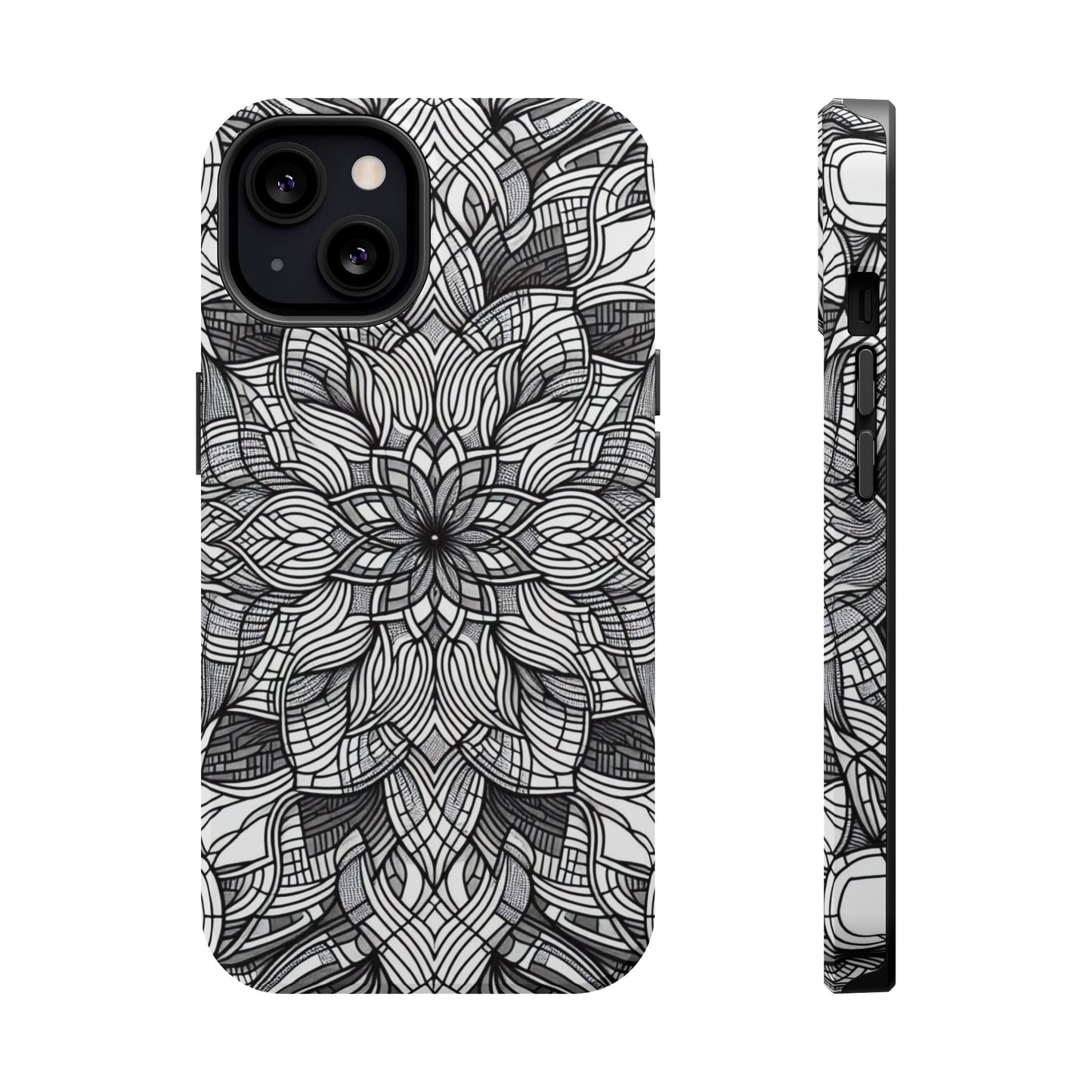 Black and White Art Explosion iPhone Tough Case