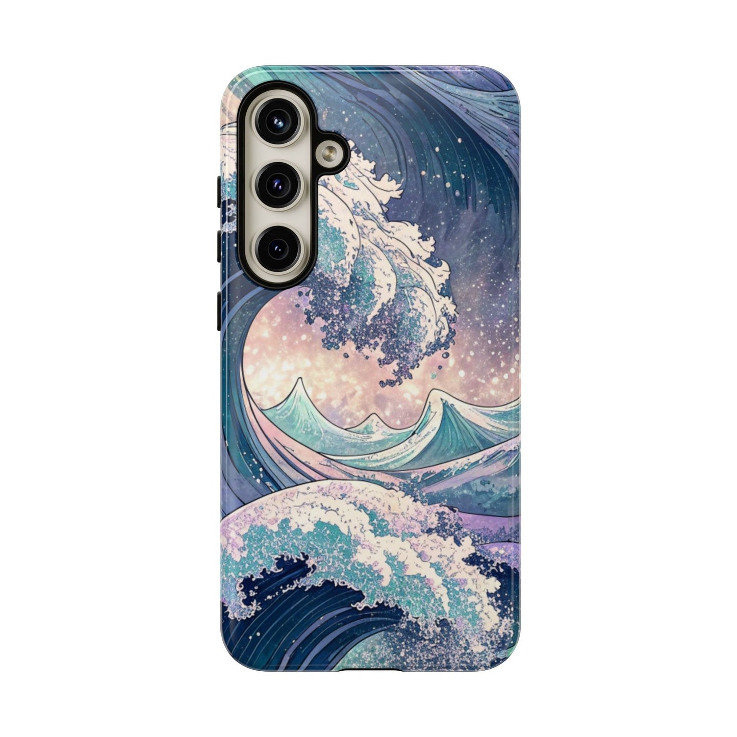 Crashing Waves Samsung tough phone case with durable beach-themed wrap design for protection and style