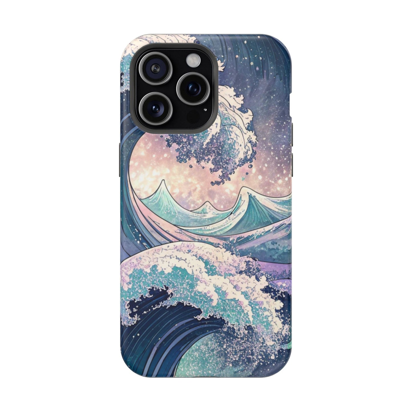 Crashing Waves Design iPhone case with magnetic MagSafe protection and artistic ocean wave artwork