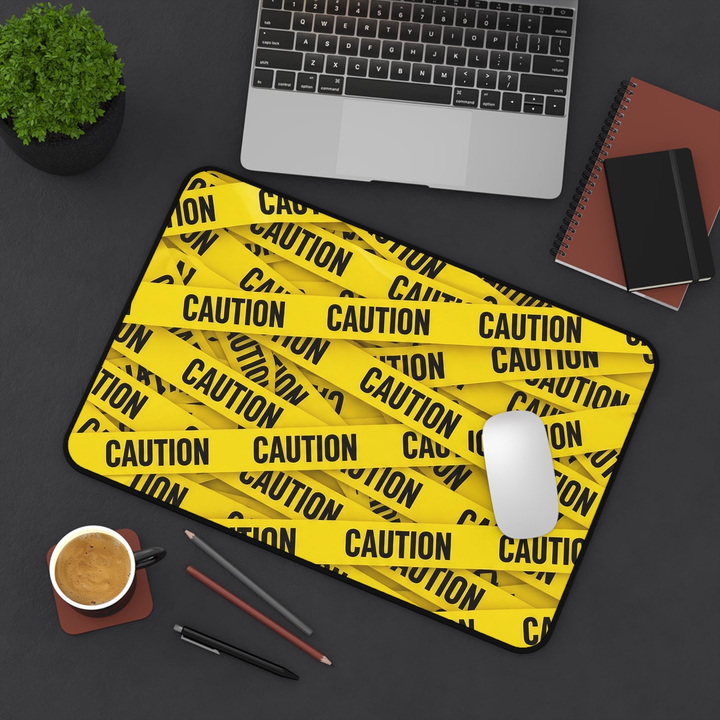 Desk Mat - Caution Tape Filled