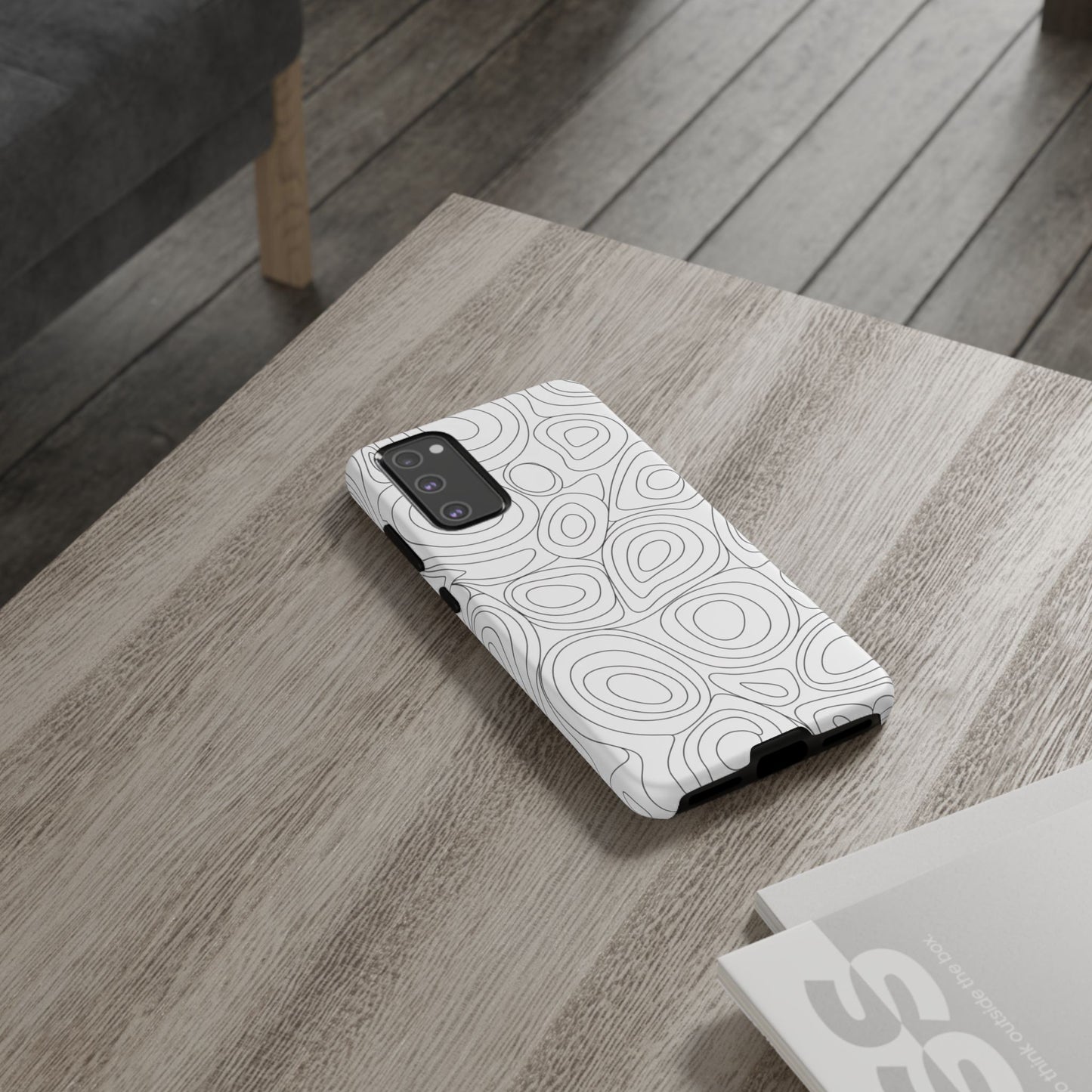 Black and White Abstract Circle Design Samsung Case