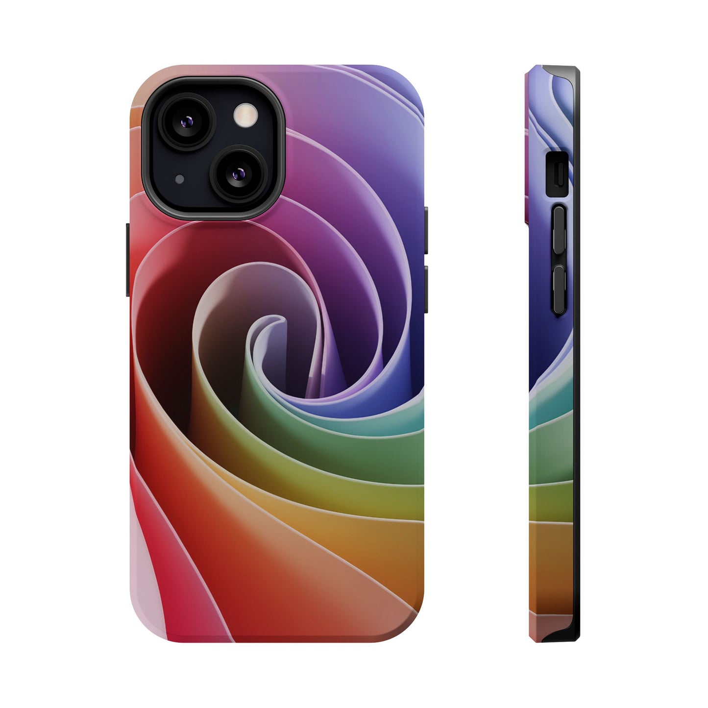 Twisted Rainbow Swirl Design iPhone Tough Case