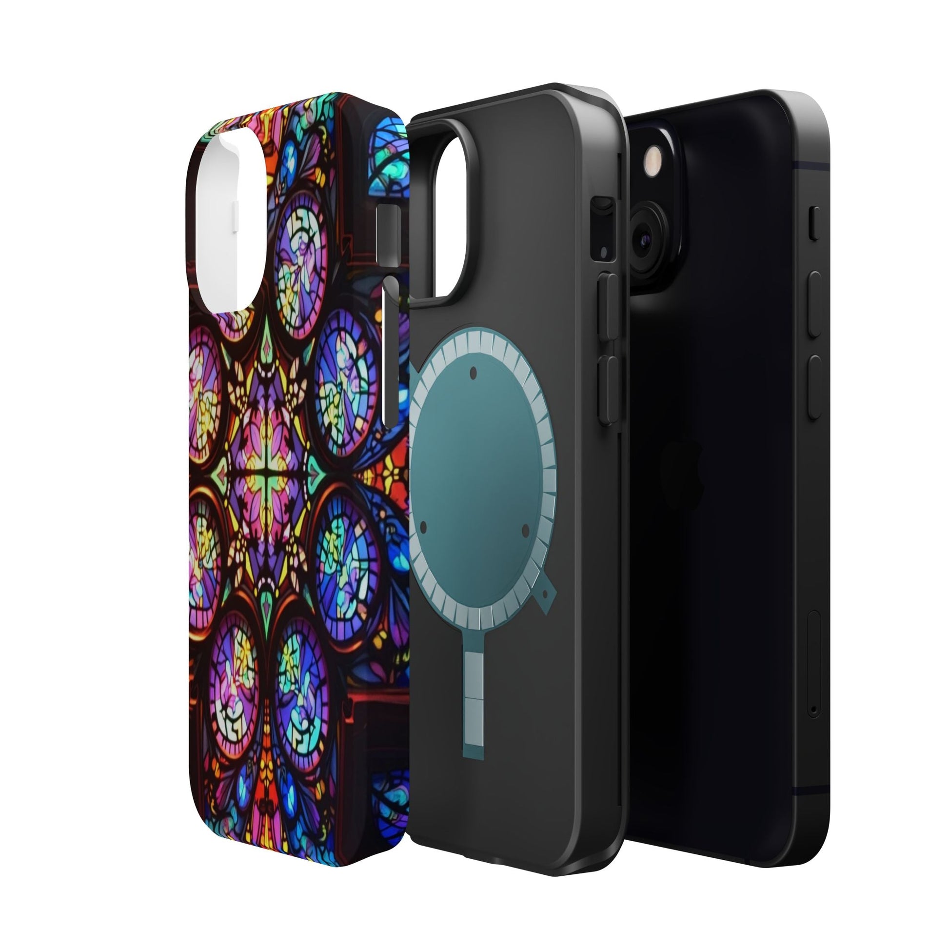 Colorful Hypnotic Stain Glass iPhone tough case with vibrant stained-glass design and durable protection