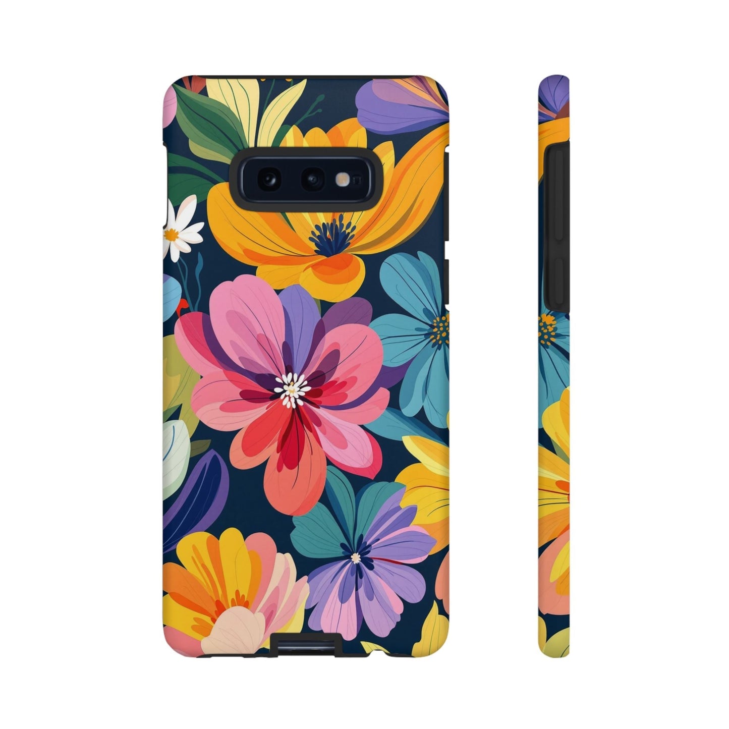 Colorful Floral Samsung phone case with vibrant flower design and durable shock-absorbing cover