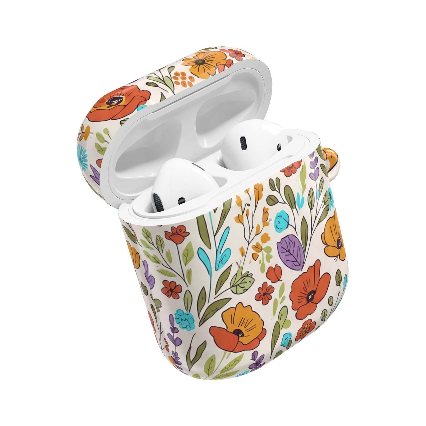 Floral Drawing AirPod Case — Botanical Sketch Protective Cover