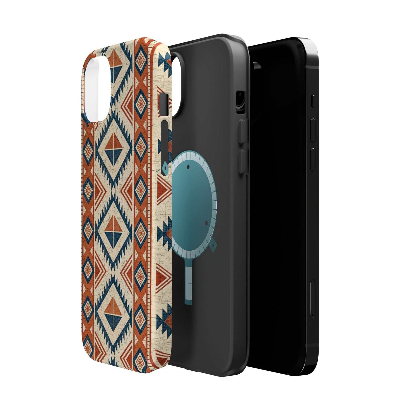 iPhone magnetic tough case with durable tribal inspired pattern design and dual-layer protection