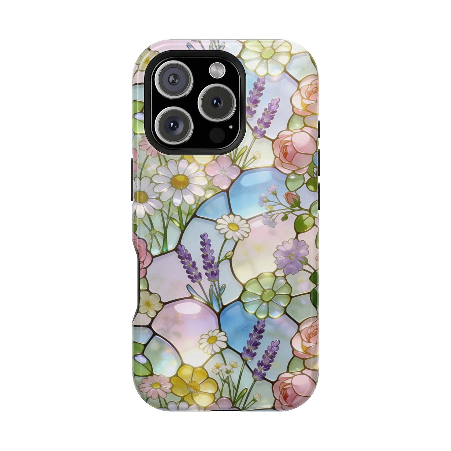 Stained Glass Floral iPhone Case — Magnetic Impact-Resistant