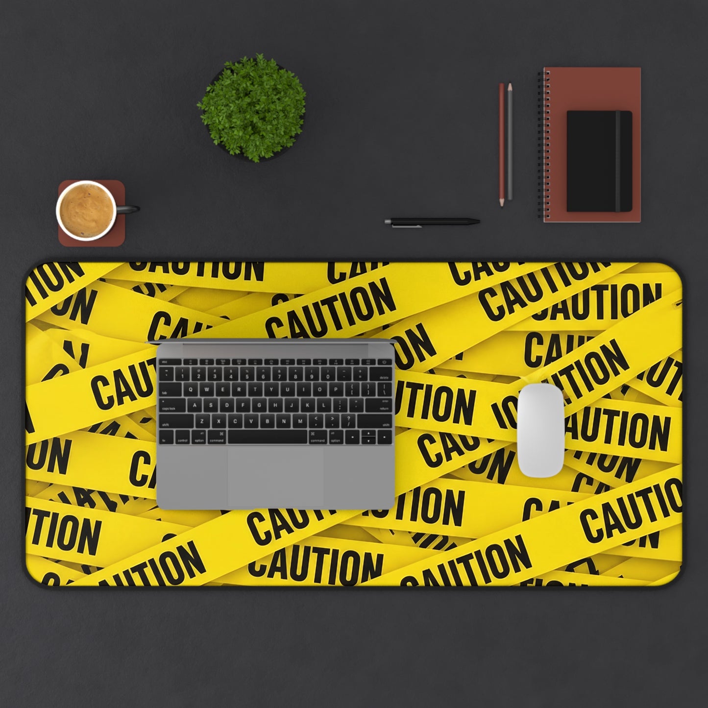 Desk Mat - Caution Tape Filled