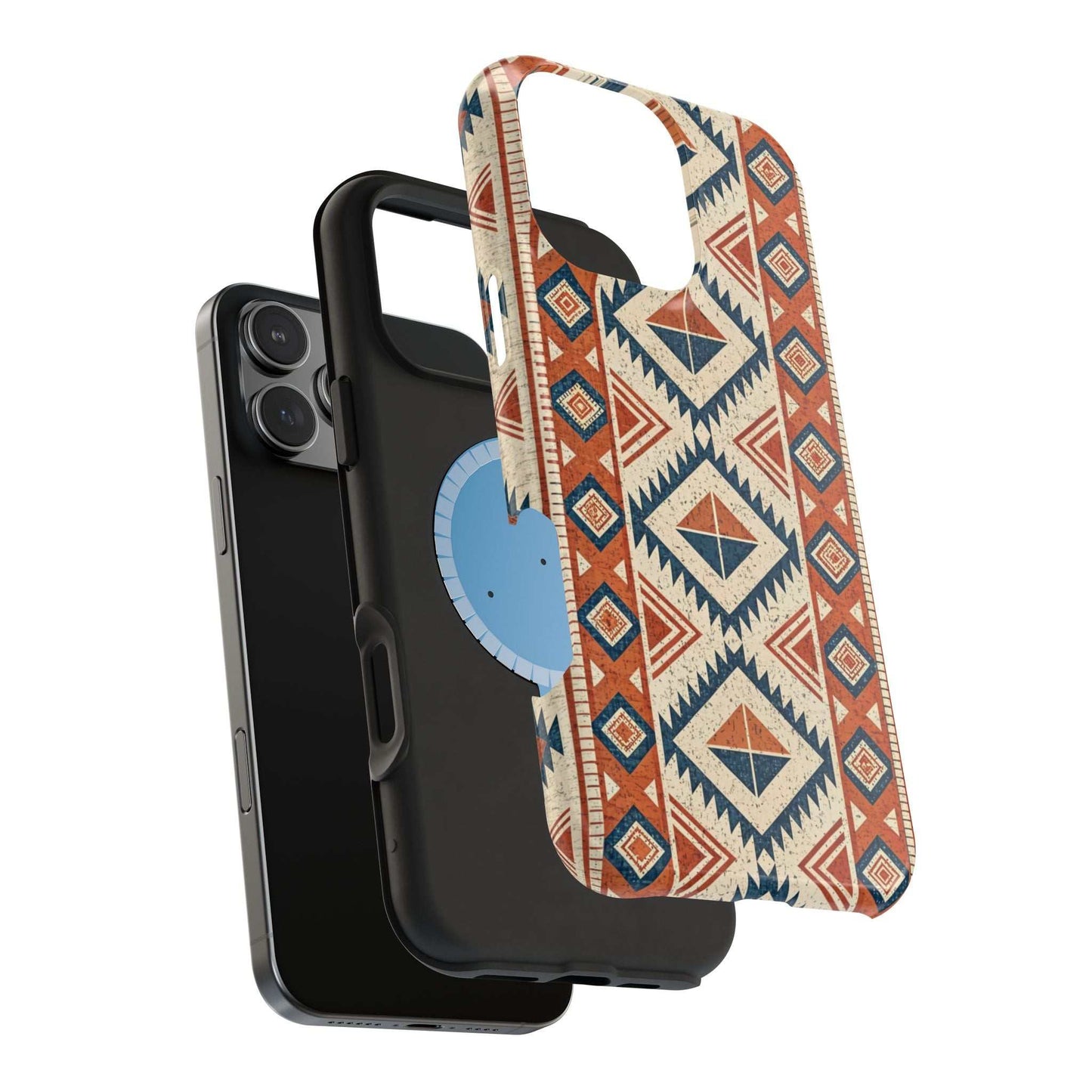iPhone magnetic tough case with durable tribal inspired pattern design and dual-layer protection