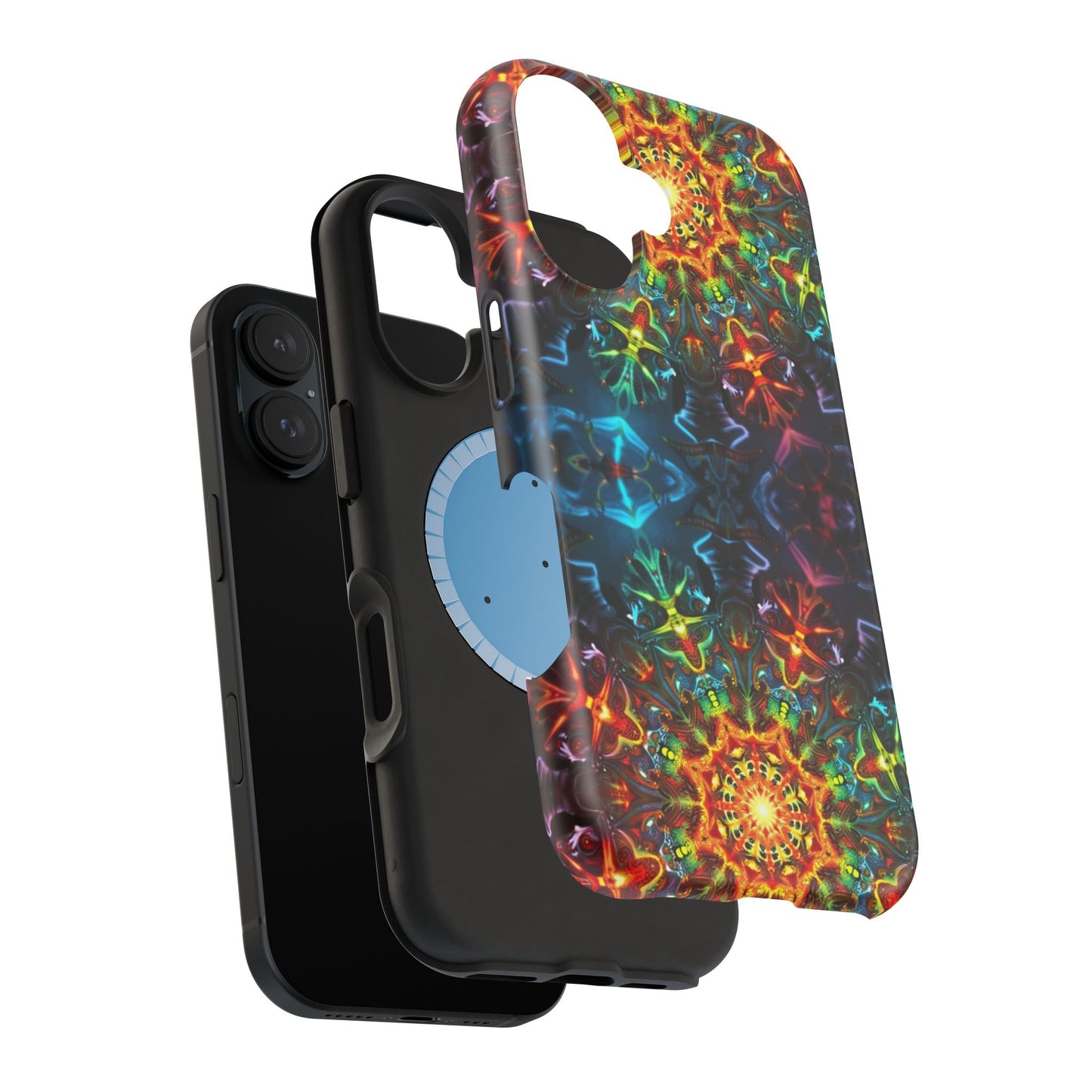 Abstract Kaleidoscope Design iPhone case with vibrant, colorful pattern and durable dual-layer protection