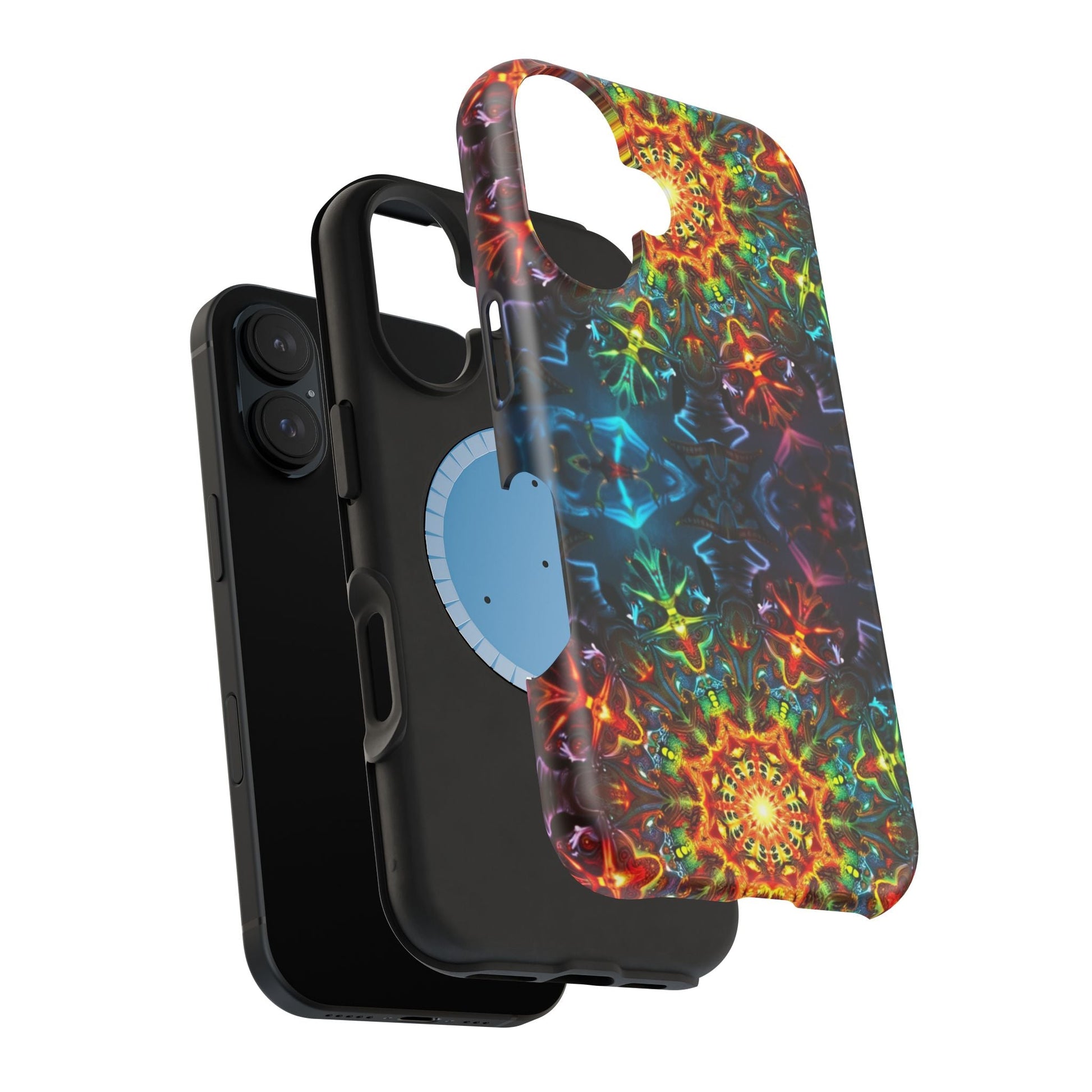 Abstract Kaleidoscope Design iPhone case with vibrant, colorful pattern and durable dual-layer protection