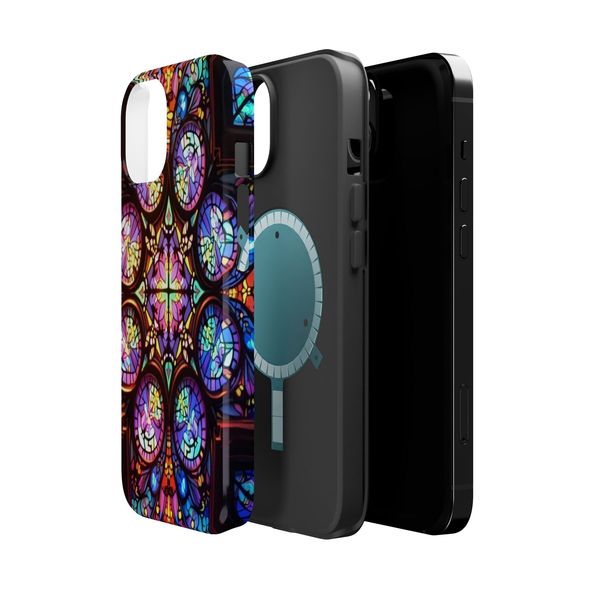 Colorful Hypnotic Stain Glass iPhone tough case with artistic stained-glass design and durable dual-layer protection