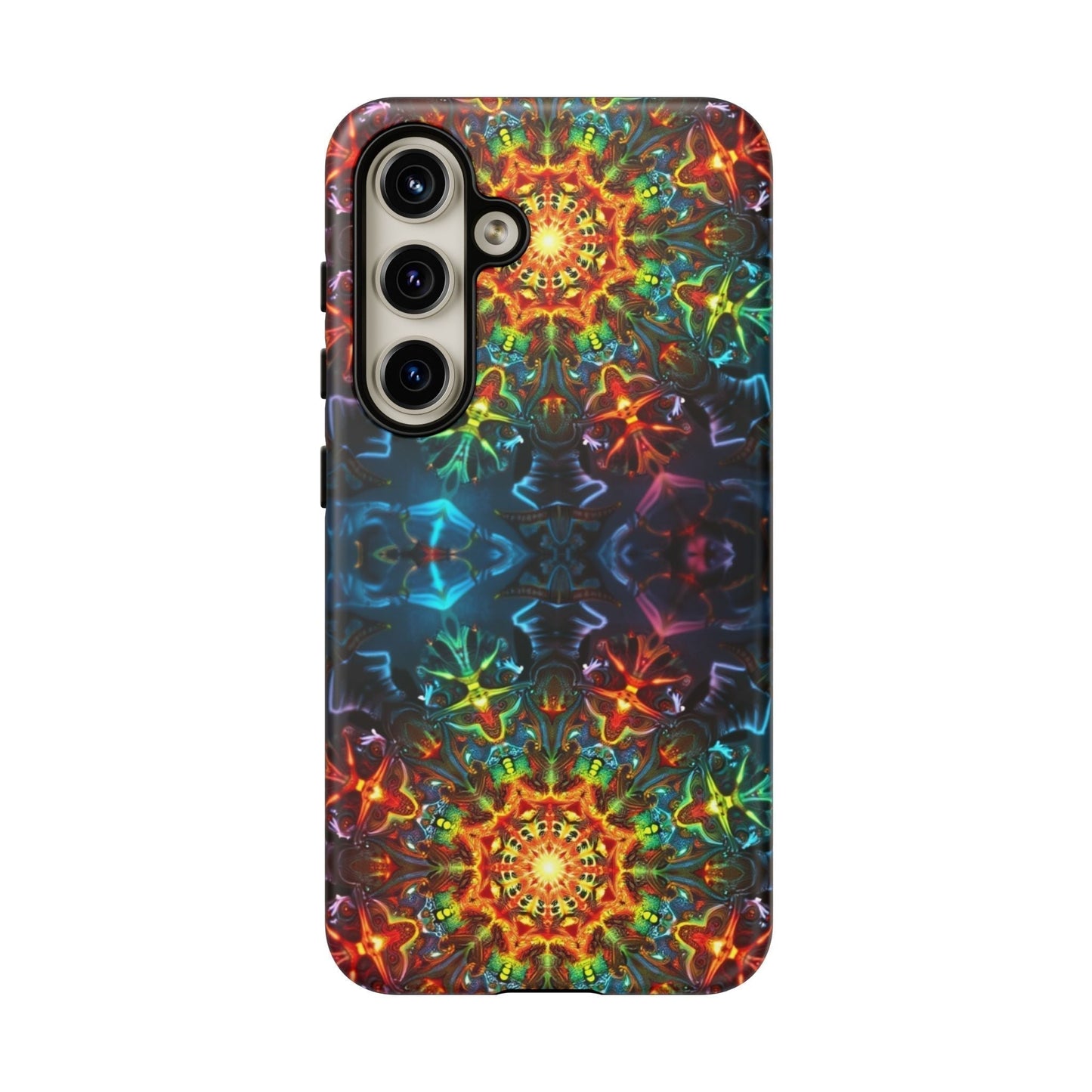 Abstract Kaleidoscope Samsung phone case with vibrant multicolor kaleidoscope pattern and durable protective design.