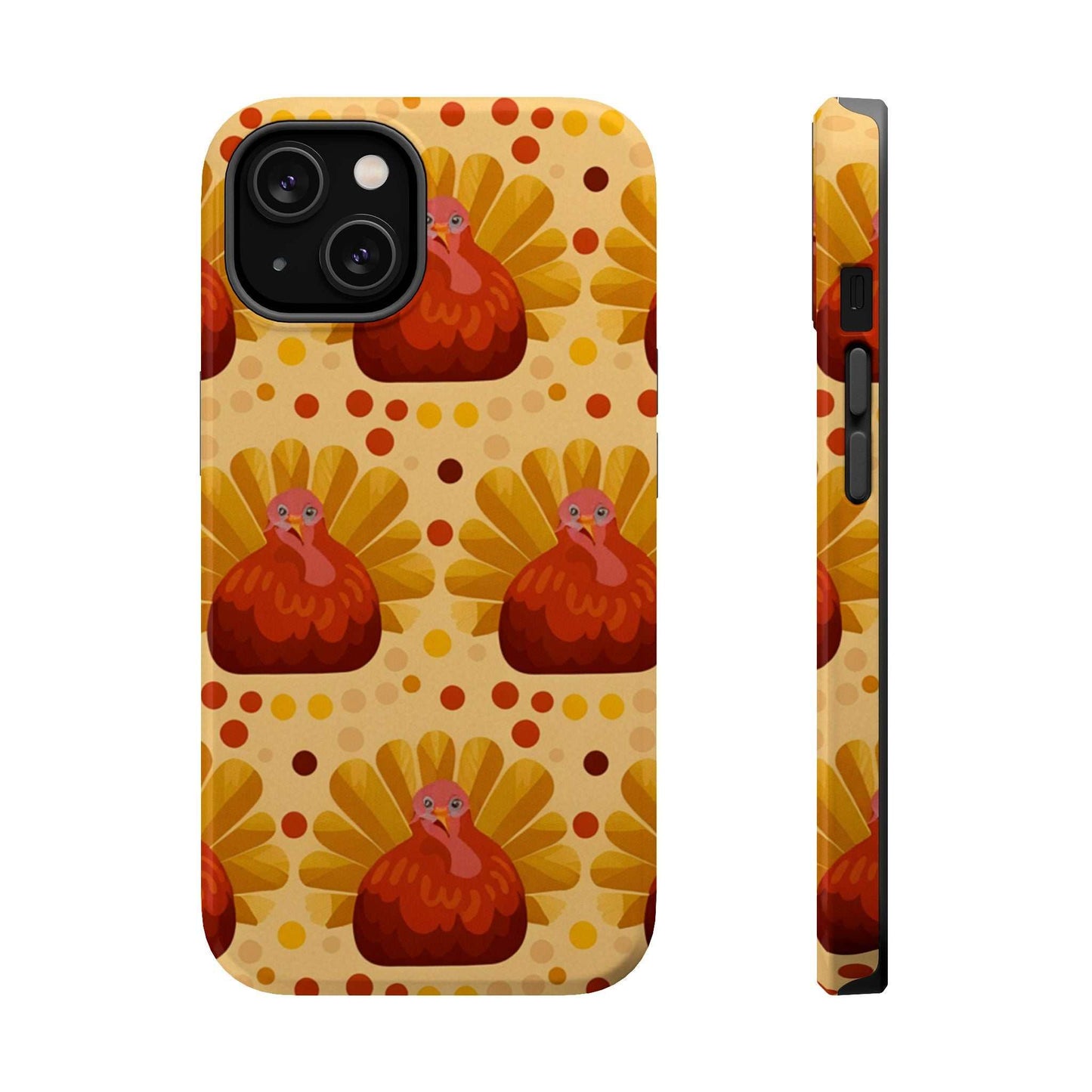 Turkey Celebration iPhone Case with festive turkey pattern and durable dual-layer protection for Thanksgiving